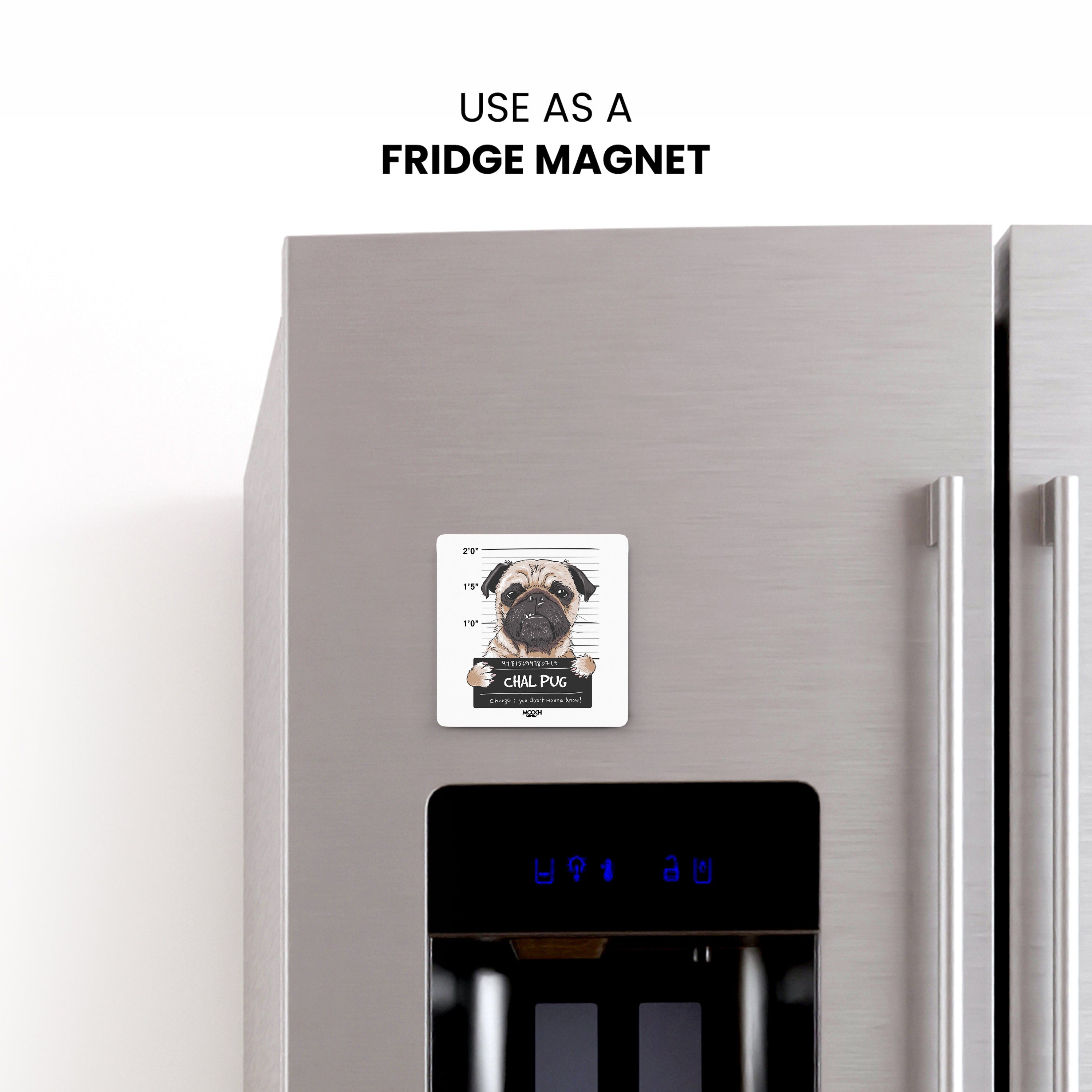 CHAL PUG - Fridge Magnet/Tea Coaster MOOCH DESIGN STUDIO