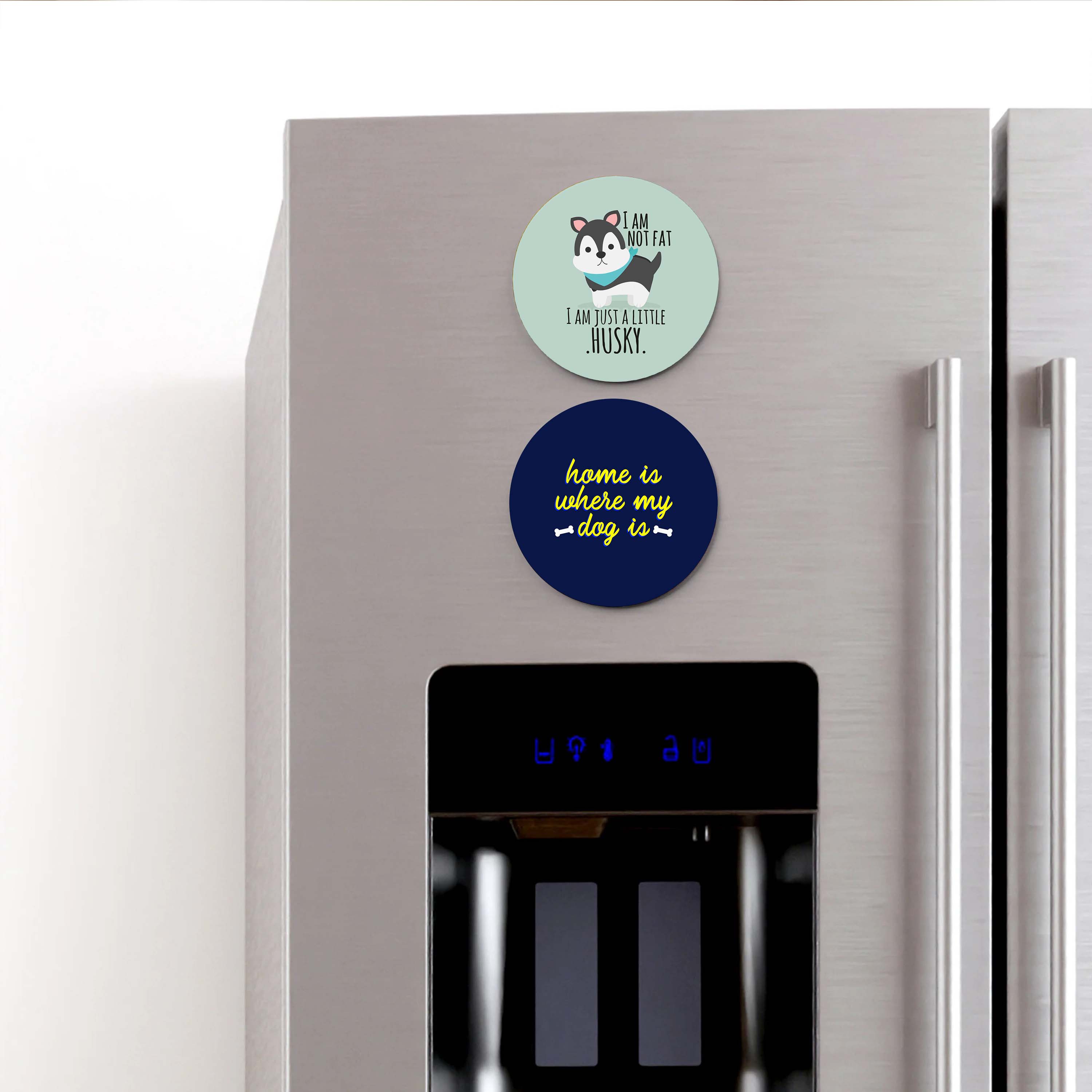 I AM JUST A LITTLE HUSKY - Fridge Magnet/Tea Coaster MOOCH DESIGN STUDIO