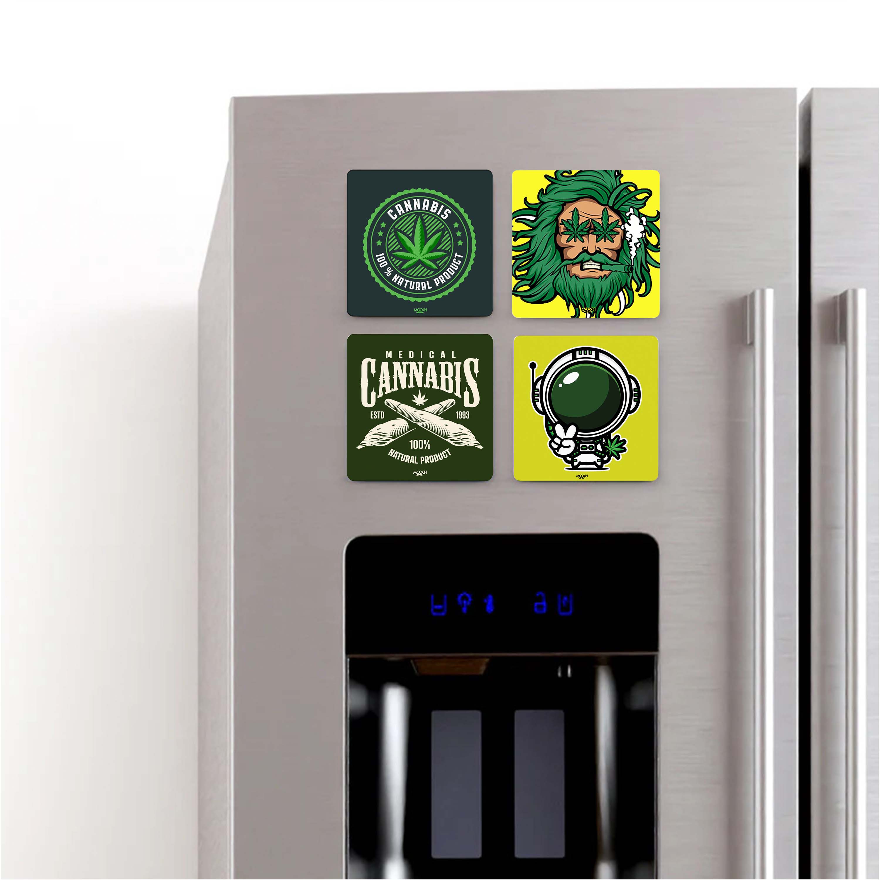 WEED - Fridge Magnet/Tea Coaster - Set Of 4 MOOCH DESIGN STUDIO