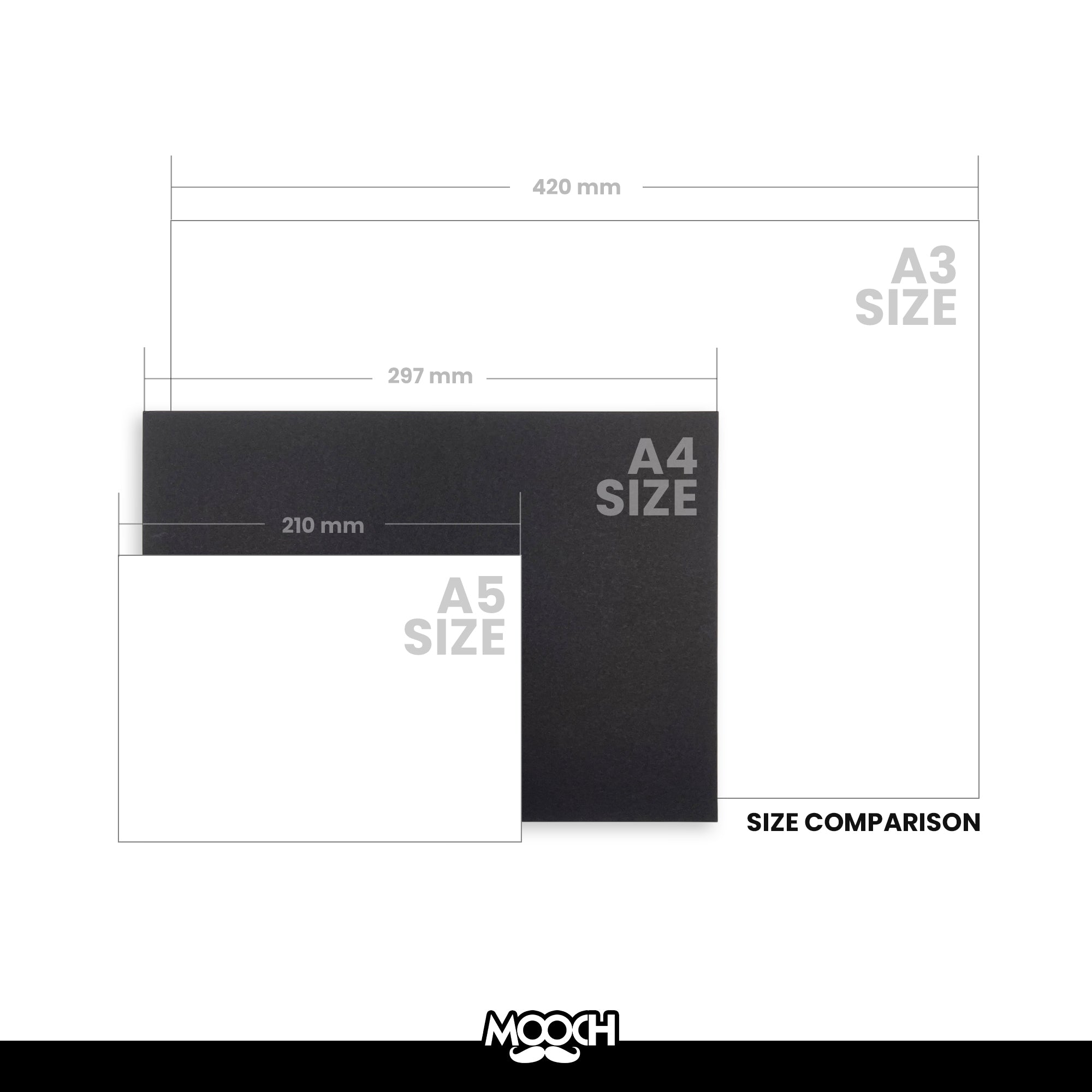 CARD STOCK A4 300GSM NERO (BLACK) UNICOLOUR MOOCH DESIGN STUDIO