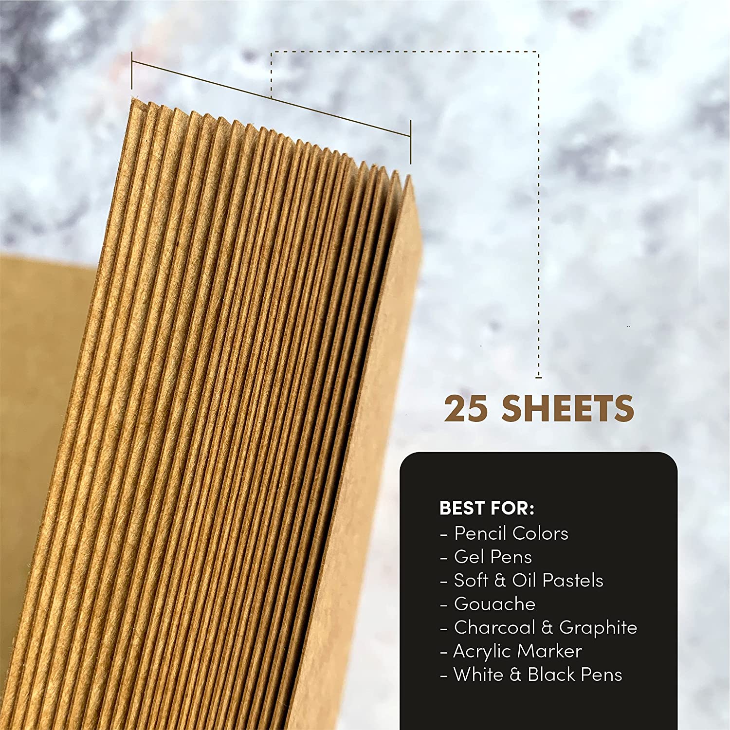 A4 SIZE KHAKI ART SHEETS - 300 GSM PACK OF 25 MOOCH DESIGN STUDIO