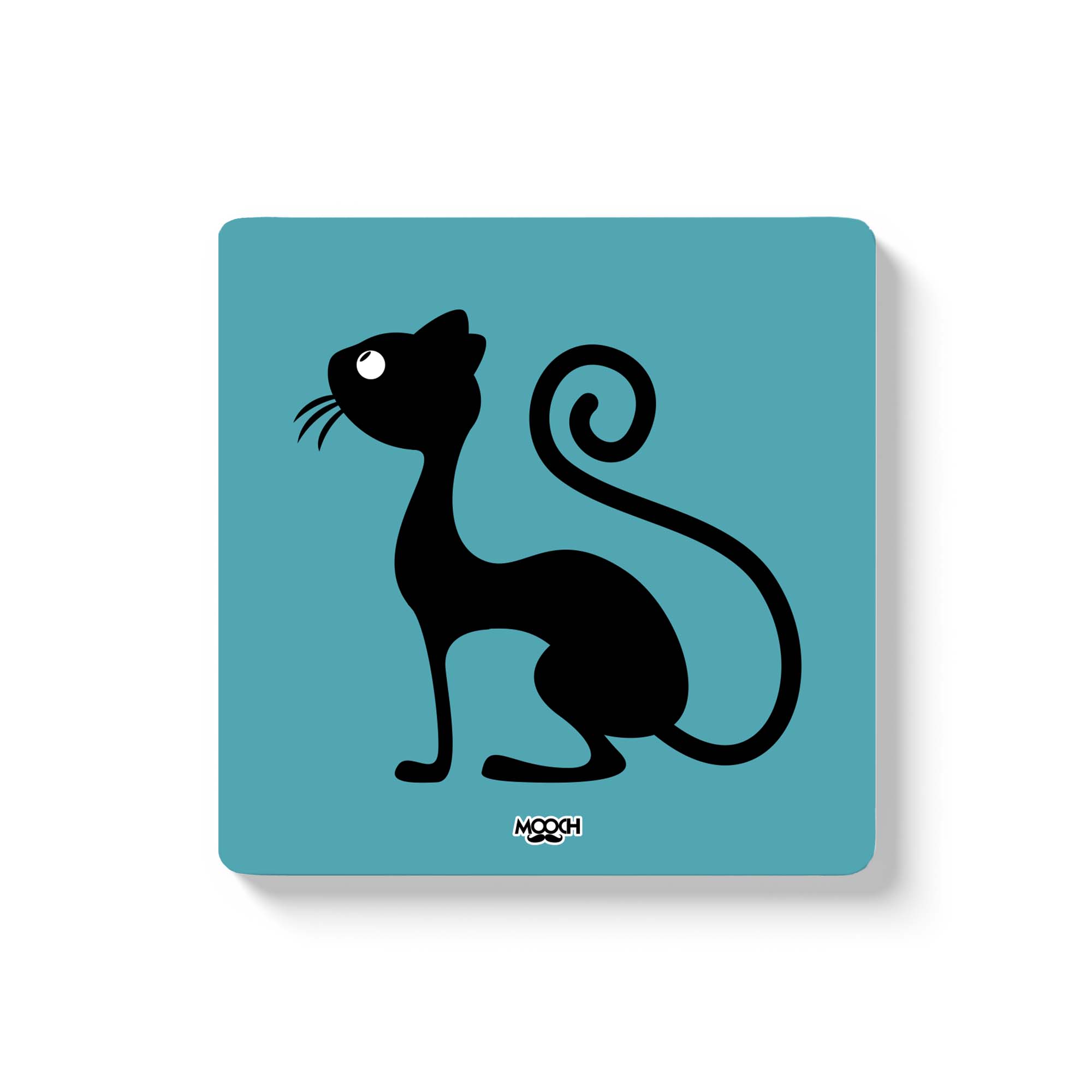 BLACK CAT - Fridge Magnet/Tea Coaster MOOCH DESIGN STUDIO