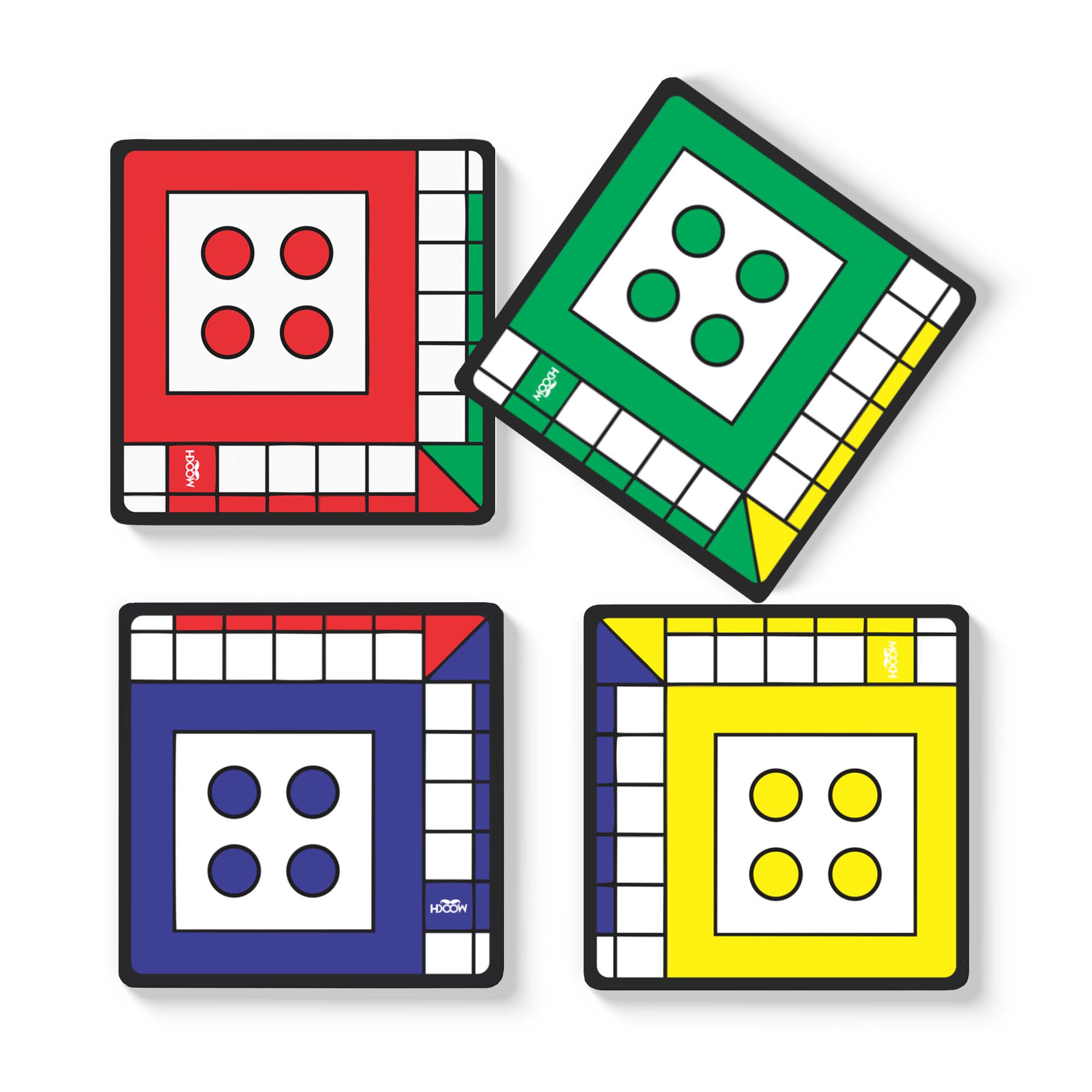 LUDO - Fridge Magnet/Tea Coaster - Set Of 4 MOOCH DESIGN STUDIO