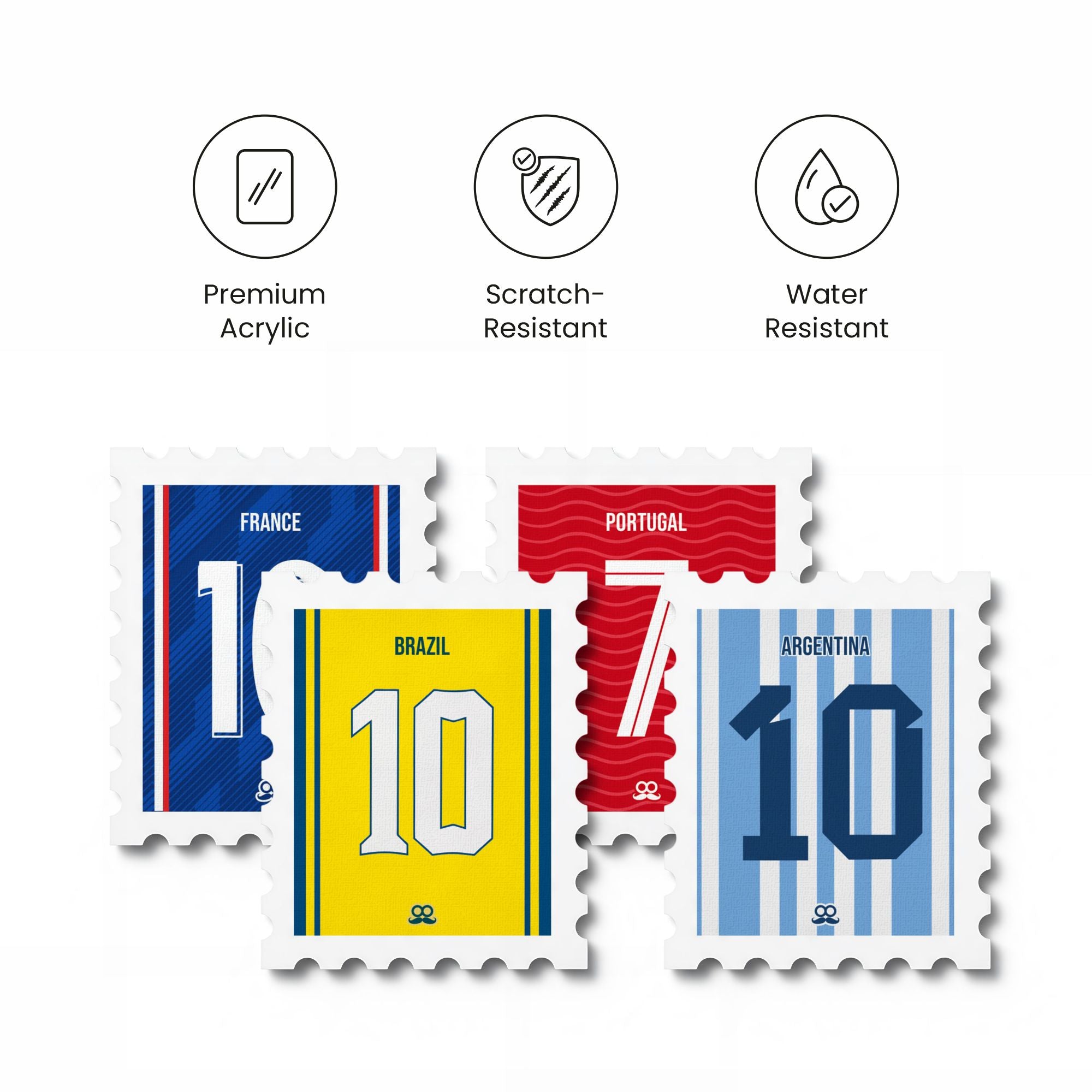 Set Of 4 Football Jersey - Magnetic Stamp MOOCH DESIGN STUDIO LLP