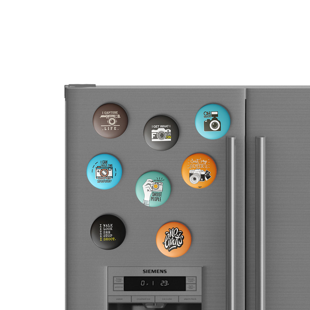 JUST SAY CHEESE - Magnetic Pin Badges / Fridge Magnet MOOCH DESIGN STUDIO