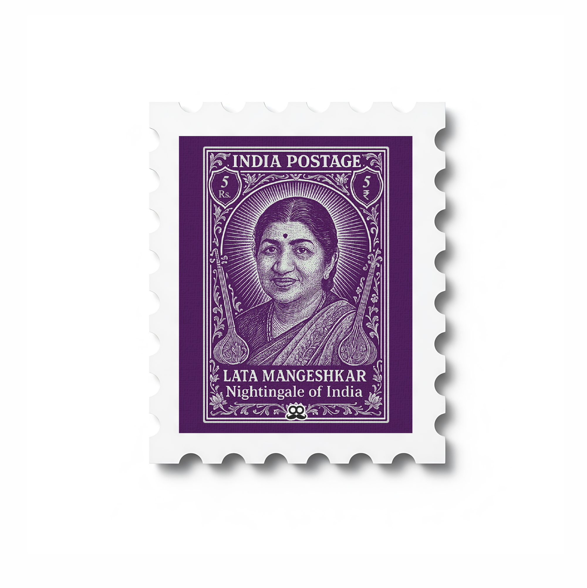 Lata Mangeshkar - Stamp Magnet MOOCH DESIGN STUDIO LLP