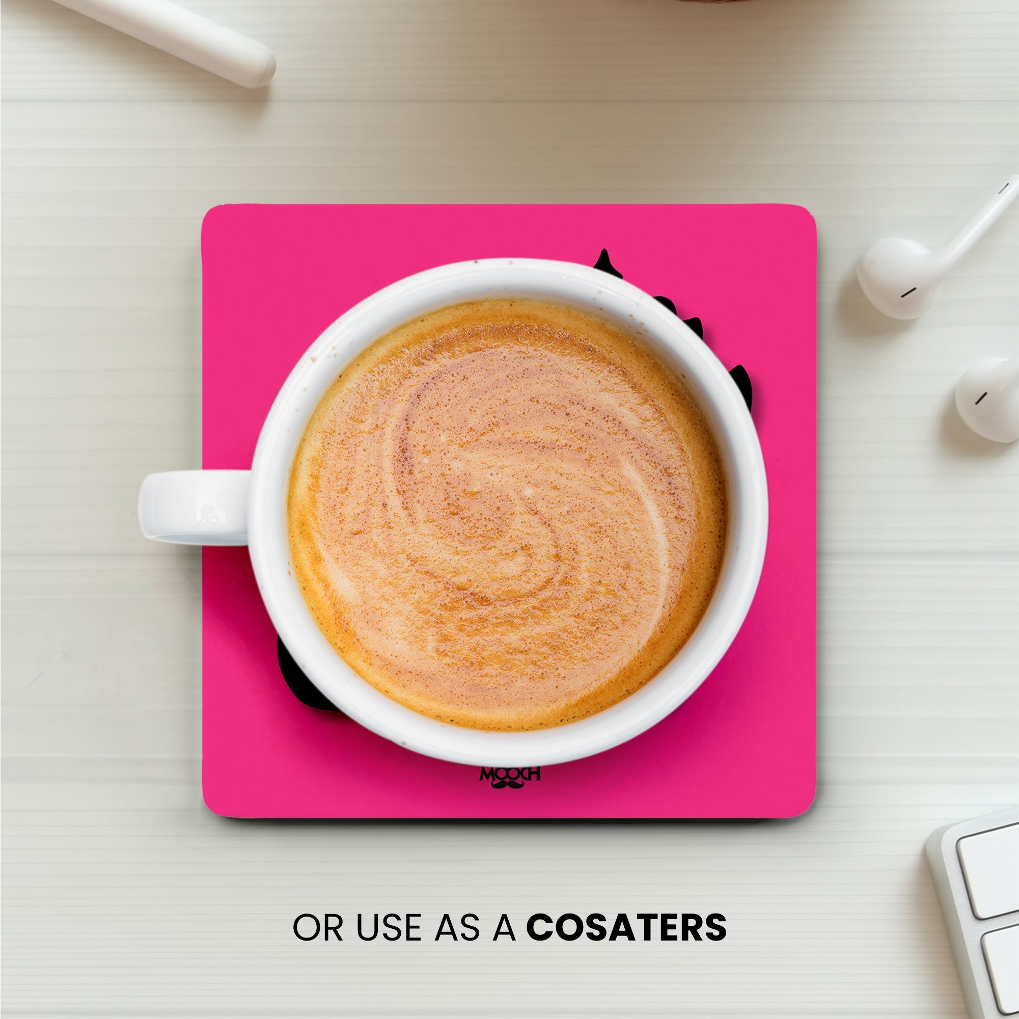 NEVER GIVE UP - Fridge Magnet/Tea Coaster MOOCH DESIGN STUDIO