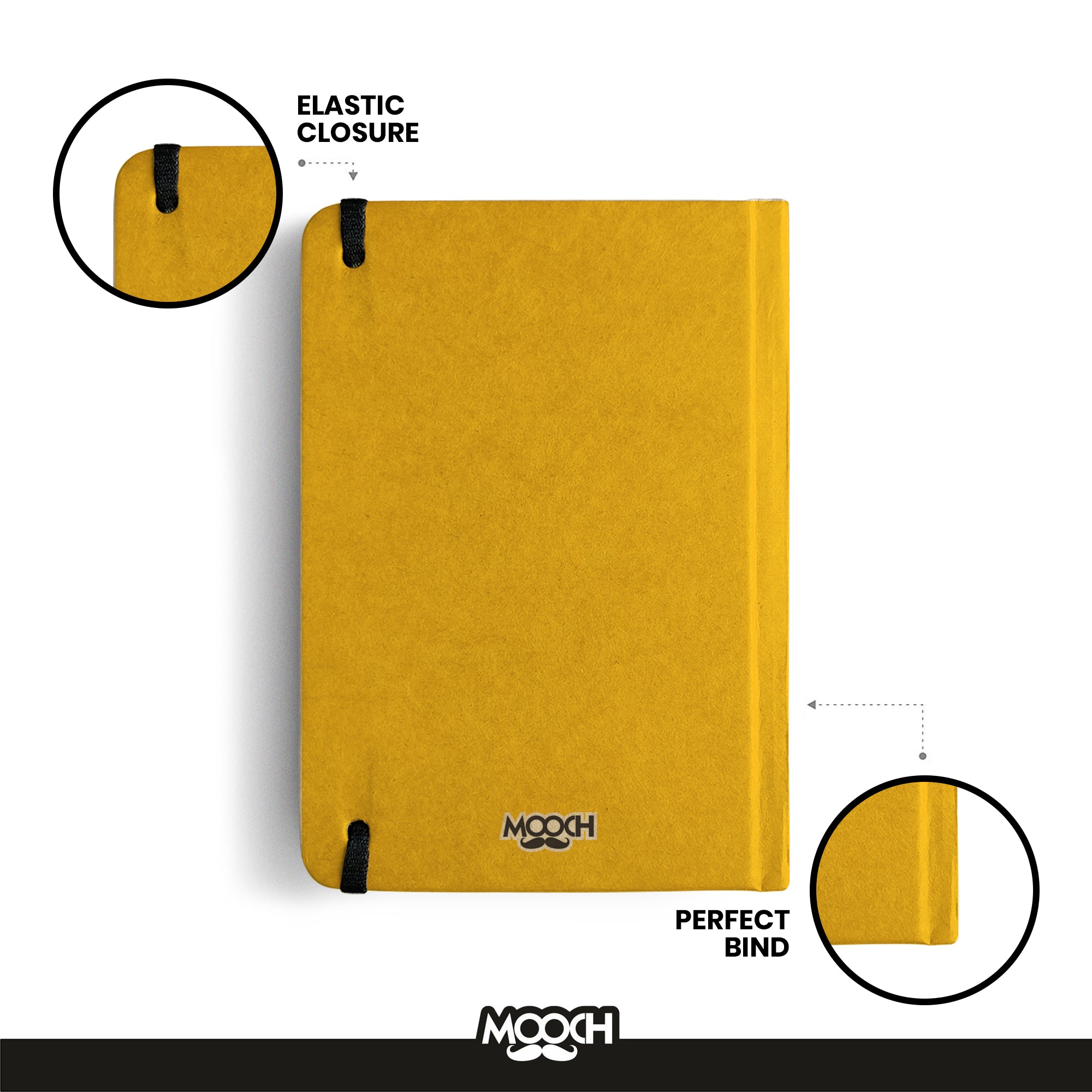 NO BAD VIBES (YELLOW) - Handcrafted Diary MOOCH DESIGN STUDIO