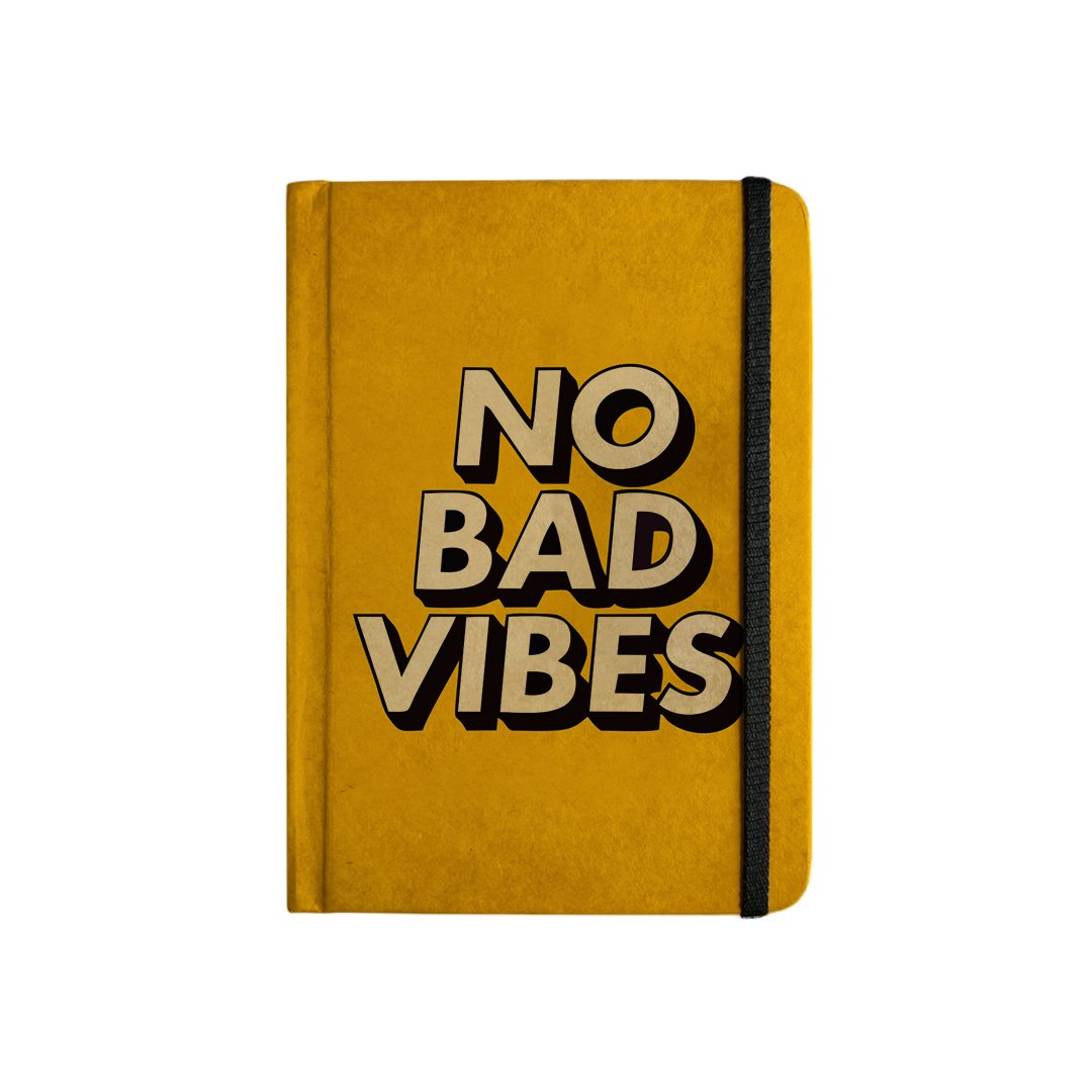 NO BAD VIBES (YELLOW) - Handcrafted Diary MOOCH DESIGN STUDIO