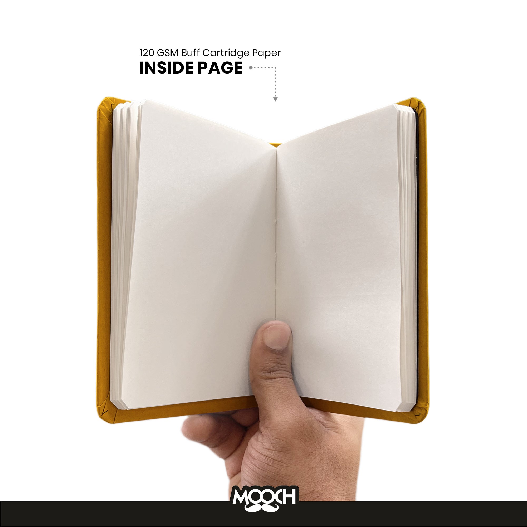 NO BAD VIBES (YELLOW) - Handcrafted Diary MOOCH DESIGN STUDIO