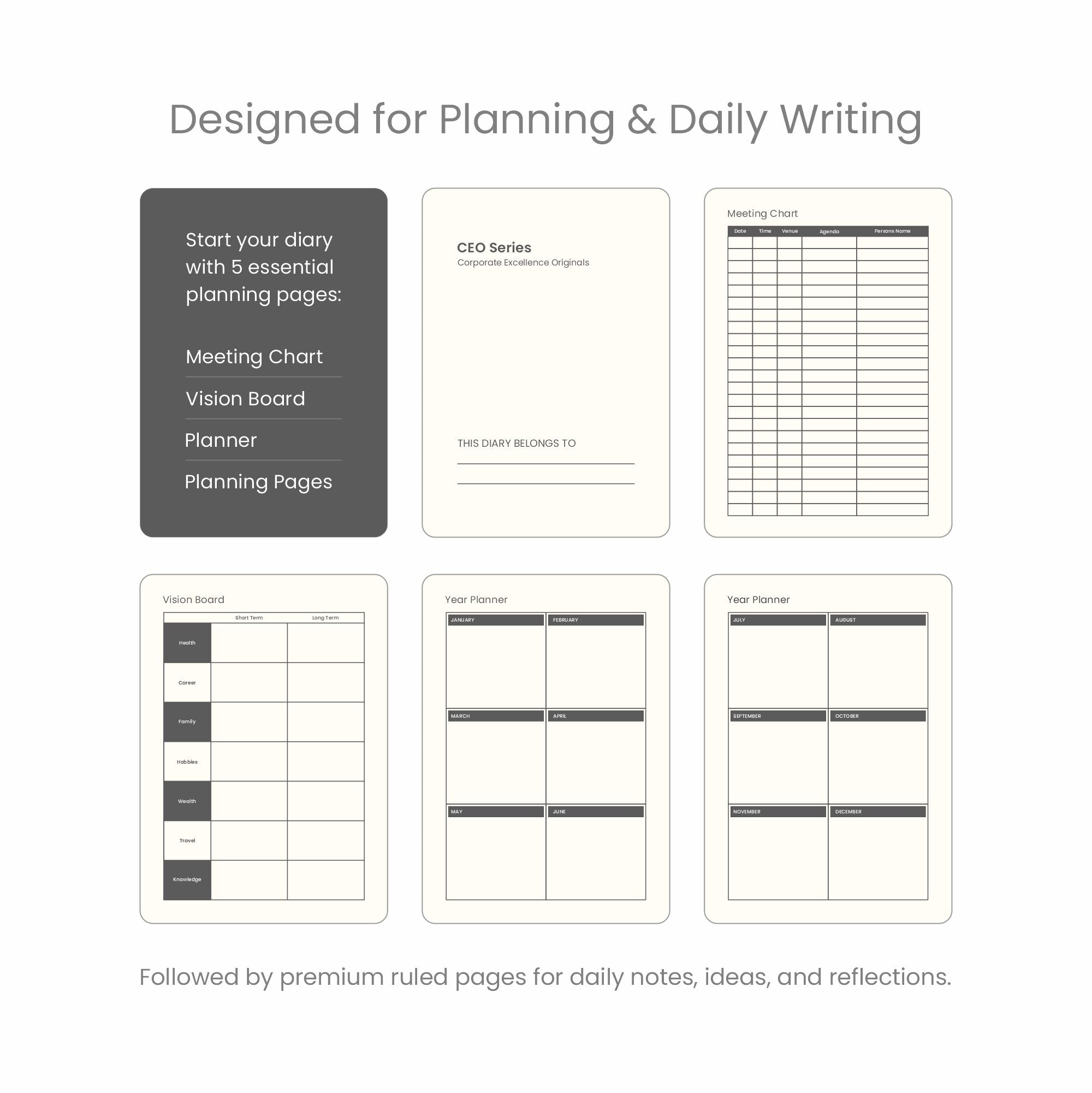 CEO Diary - A6 Royal Blue MOOCH DESIGN STUDIO LLP