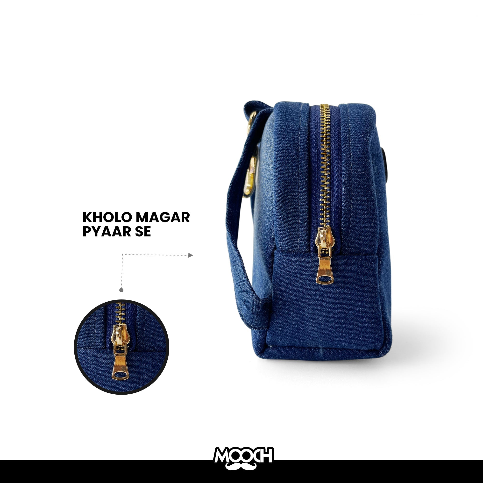 MINI - AN UPCYCLED DENIM POUCH MOOCH DESIGN STUDIO