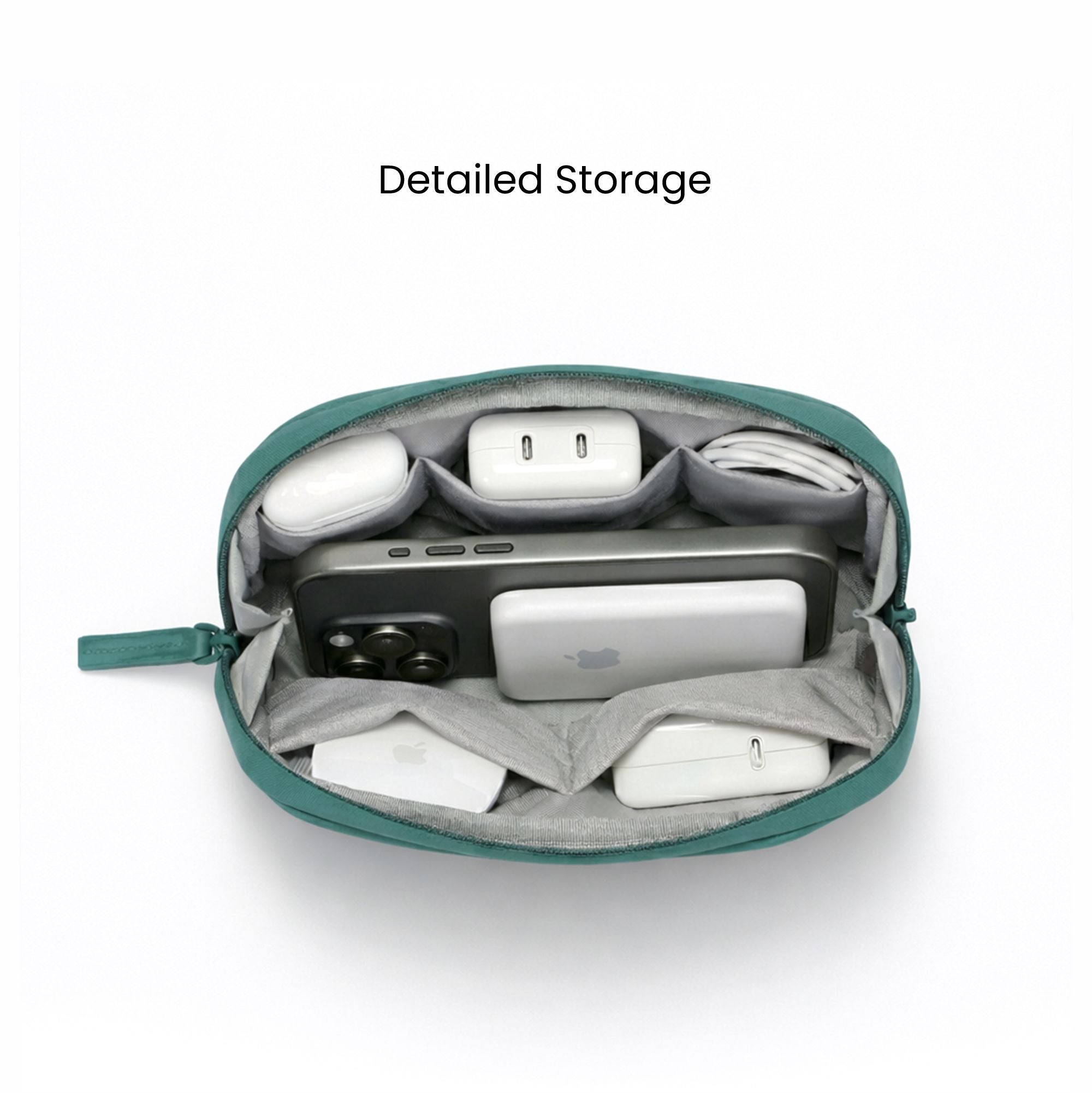 TECH POUCH BIO BASED VEGAN LEATHER - MARINE BLUE MOOCH DESIGN STUDIO LLP