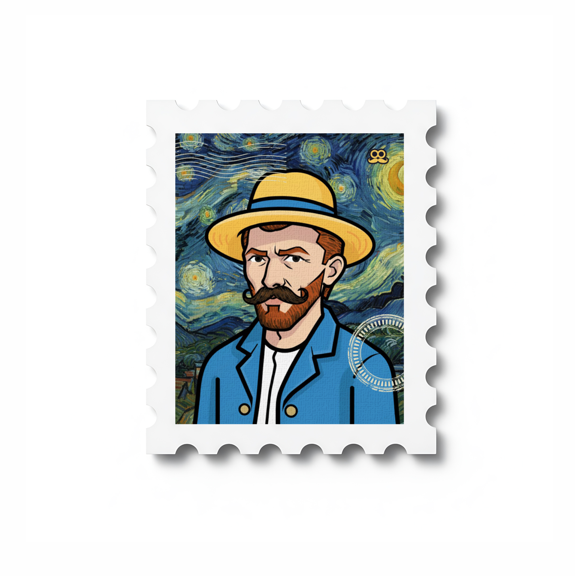 Van Gogh - Stamp Magnet MOOCH DESIGN STUDIO LLP