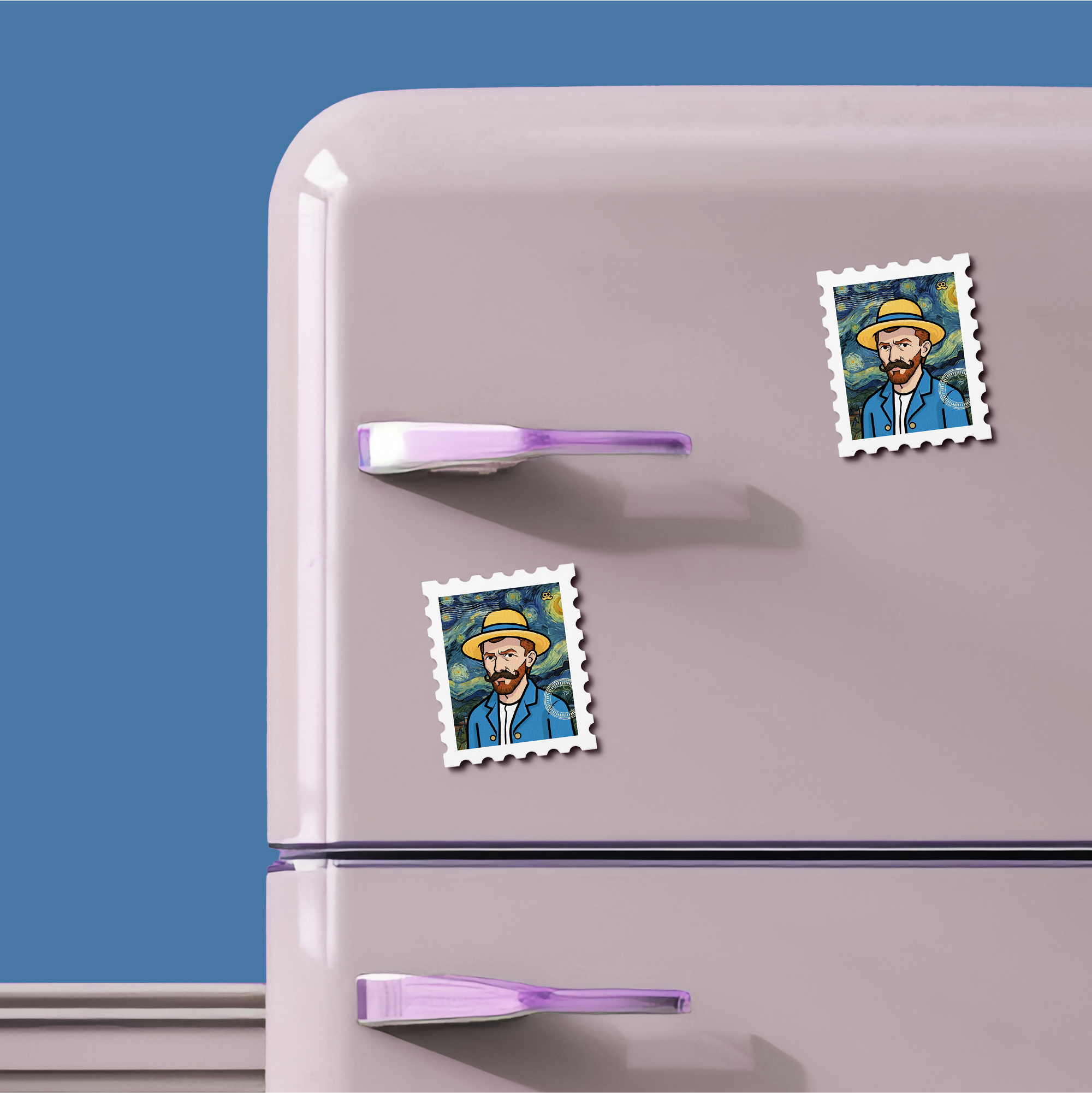 Van Gogh - Stamp Magnet MOOCH DESIGN STUDIO LLP
