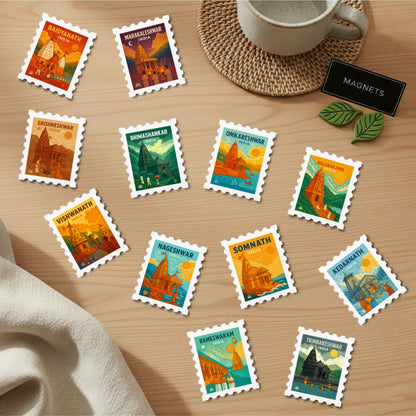 Set of 12 Jotirling - Stamp Magnet MOOCH DESIGN STUDIO LLP