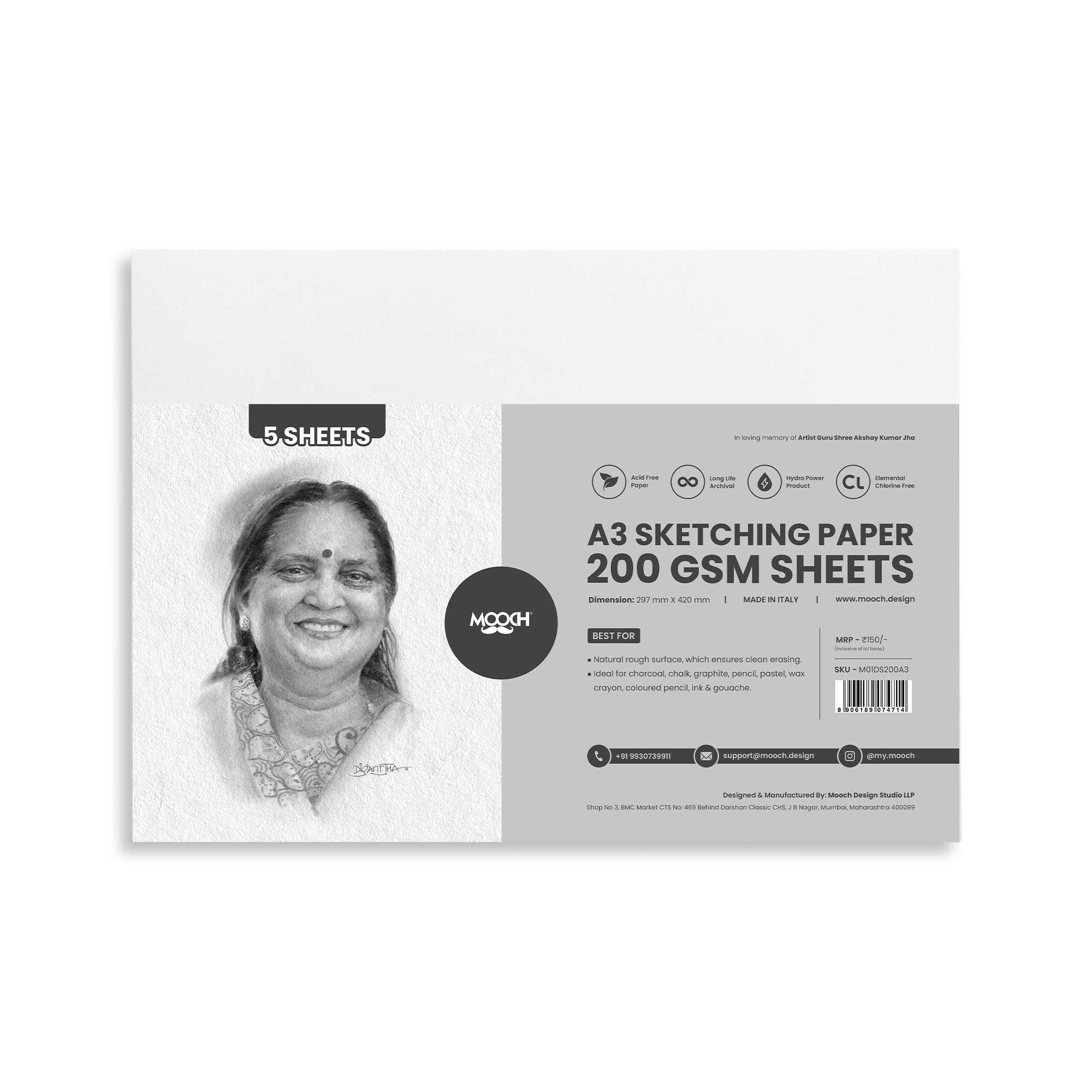 ARTIST DRAWING AND SKETCHING PAPER 200GSM – MOOCH DESIGN STUDIO LLP