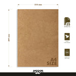 A4 SIZE KHAKI ART SHEETS - 300 GSM PACK OF 25