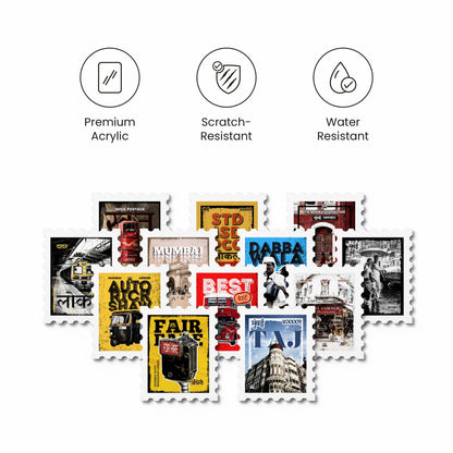 Set of 12 Mumbai - Magnetic Stamp