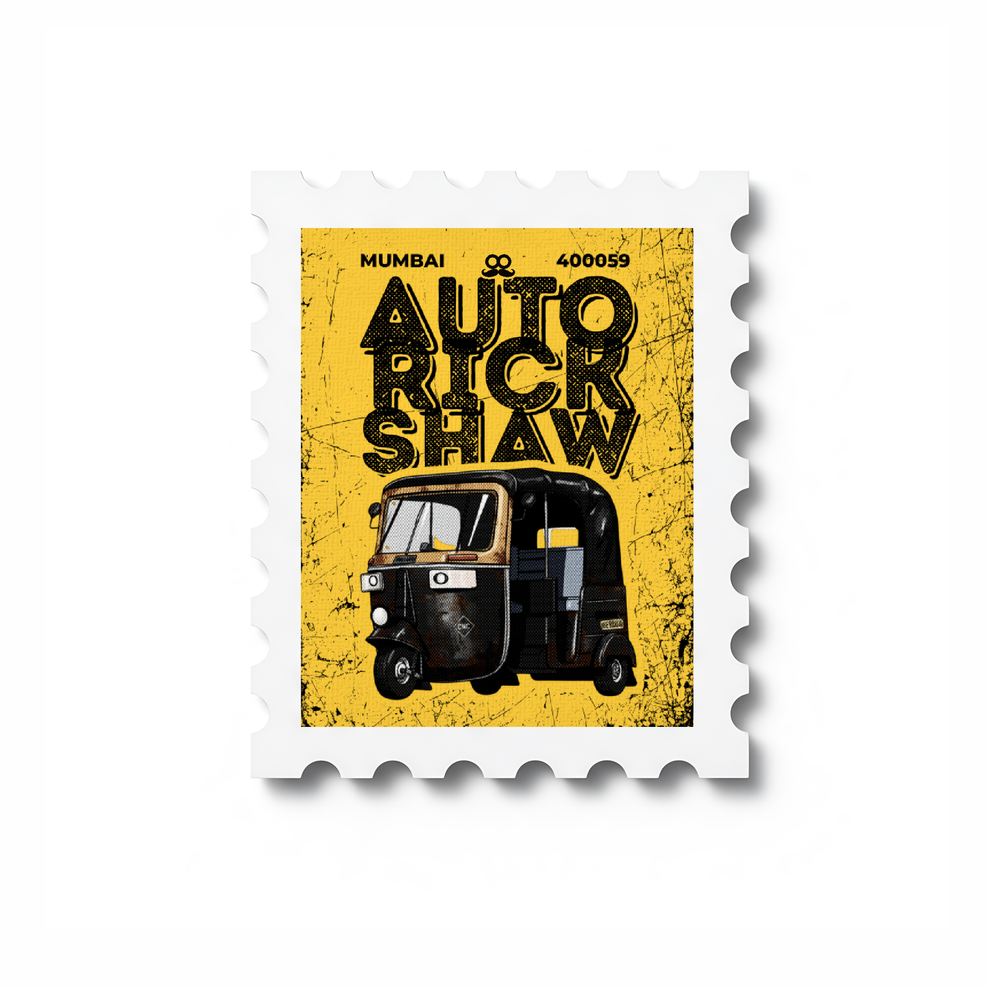 Auto Rickshaw - Stamp Magnet MOOCH DESIGN STUDIO LLP