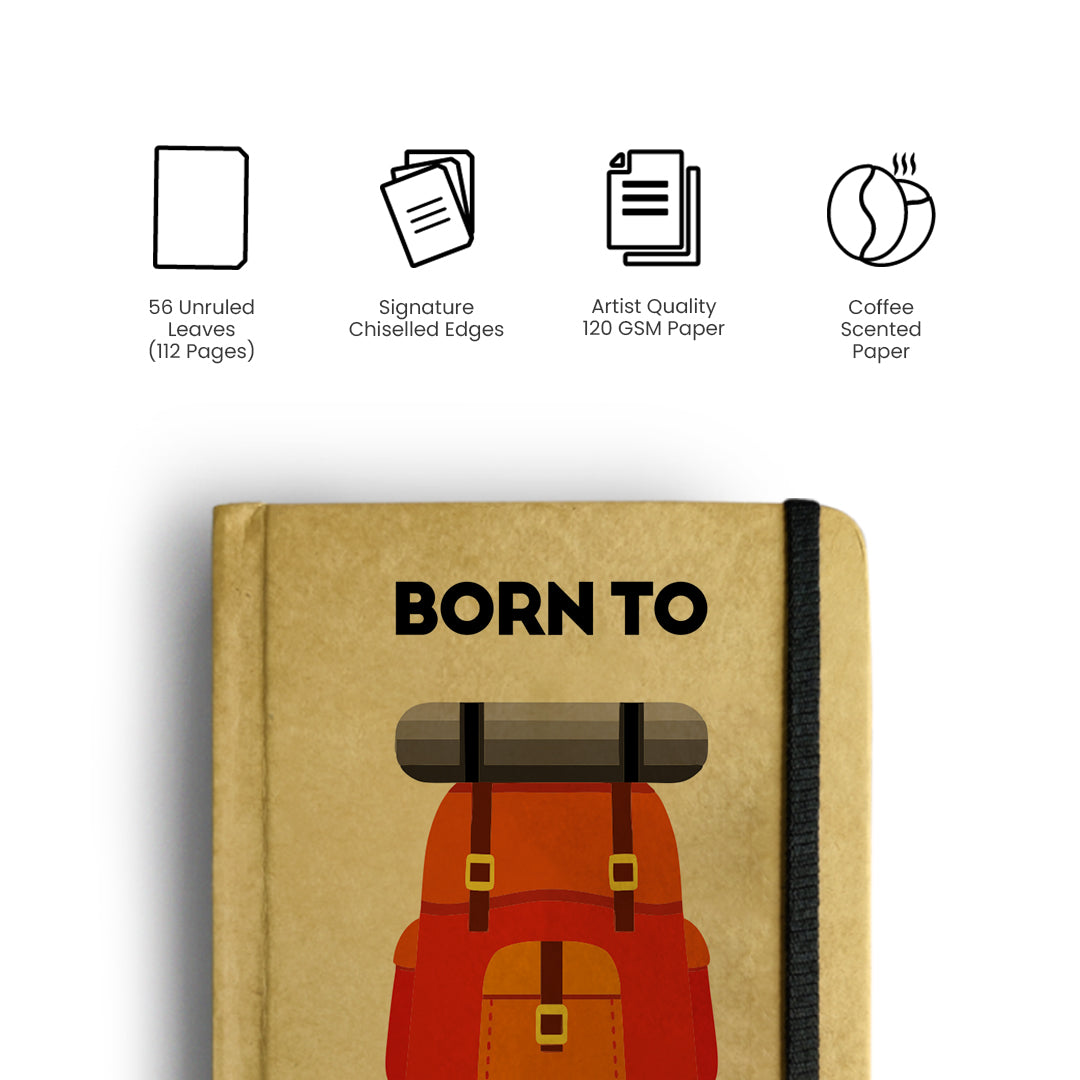 BORN TO TRAVEL - Handcrafted Diary MOOCH DESIGN STUDIO