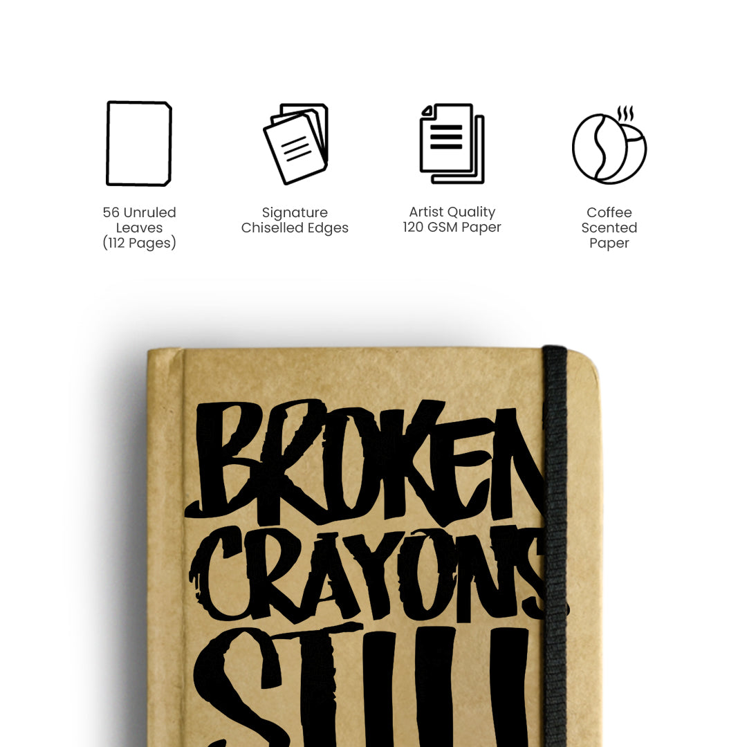 BROKEN CRAYONS STILL COLOUR - Handcrafted Diary MOOCH DESIGN STUDIO