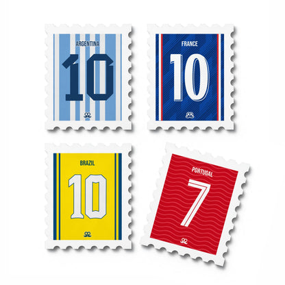 Set Of 4 Football Jersey - Magnetic Stamp MOOCH DESIGN STUDIO LLP