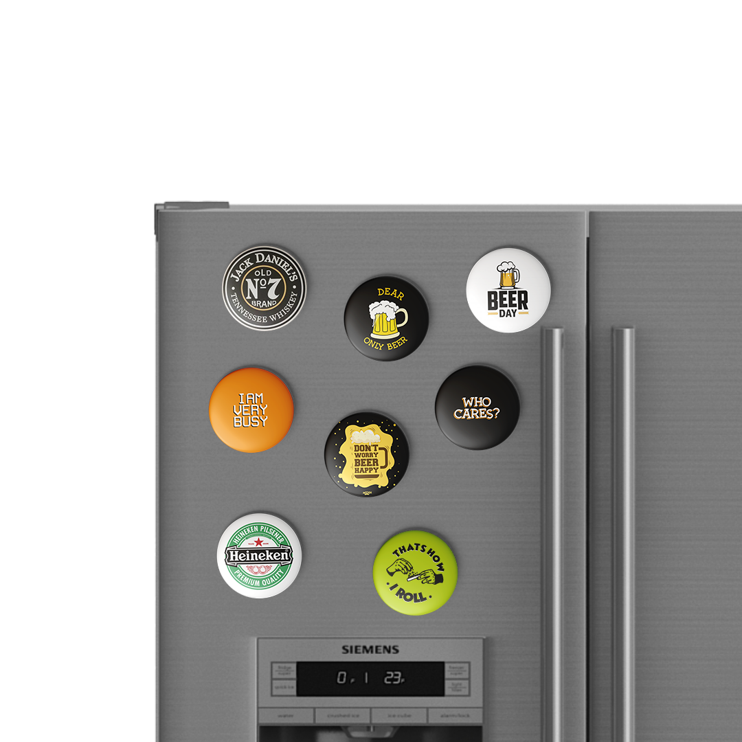 DEAR ONLY BEER - Magnetic Pin Badges / Fridge Magnet MOOCH DESIGN STUDIO