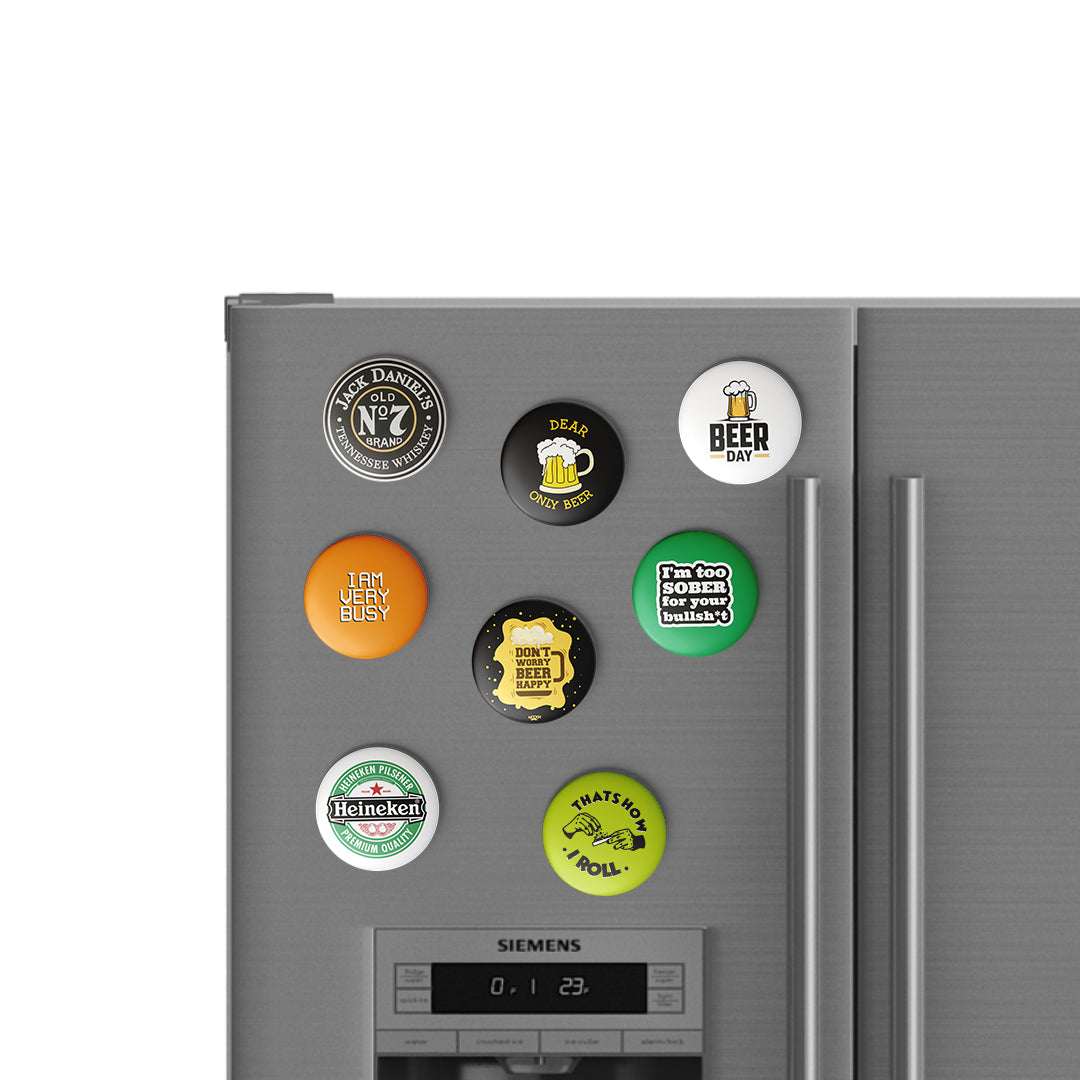 I AM TOO SOBER - Magnetic Pin Badges / Fridge Magnet MOOCH DESIGN STUDIO