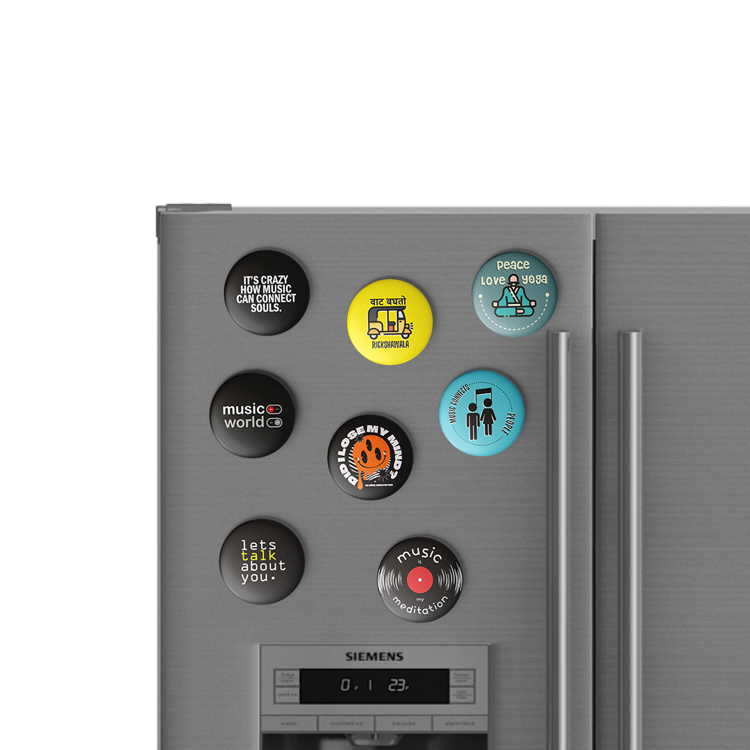 LET'S TALK ABOUT YOU - Magnetic Pin Badges / Fridge Magnet MOOCH DESIGN STUDIO
