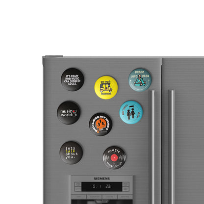 LET'S TALK ABOUT YOU - Magnetic Pin Badges / Fridge Magnet MOOCH DESIGN STUDIO