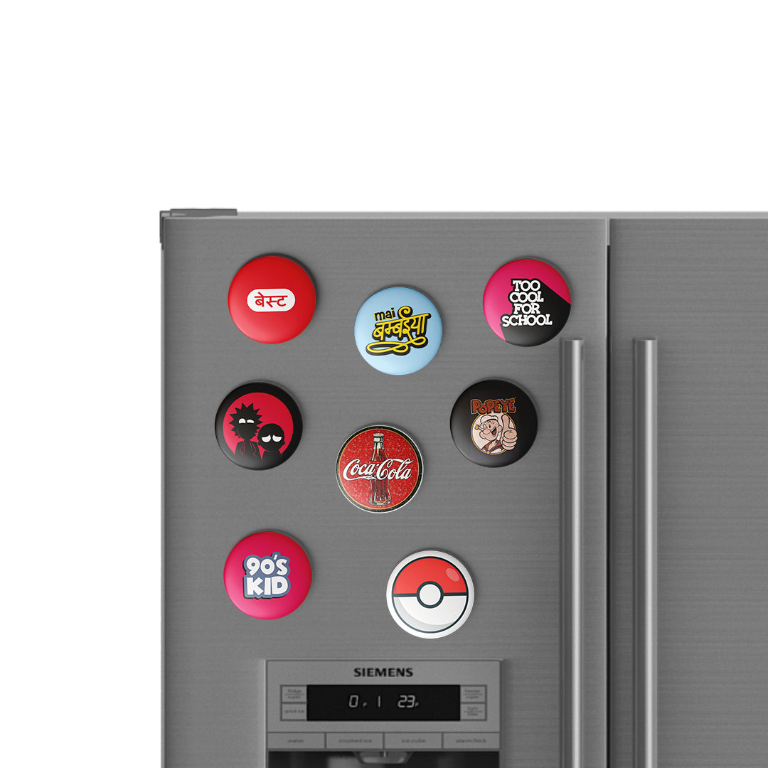 90'S KID - Magnetic Pin Badges / Fridge Magnet MOOCH DESIGN STUDIO