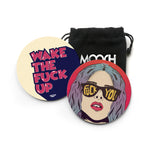 WAKE THE FUCK UP + FUCK YOU - COASTER MAGNETS - SET OF 2