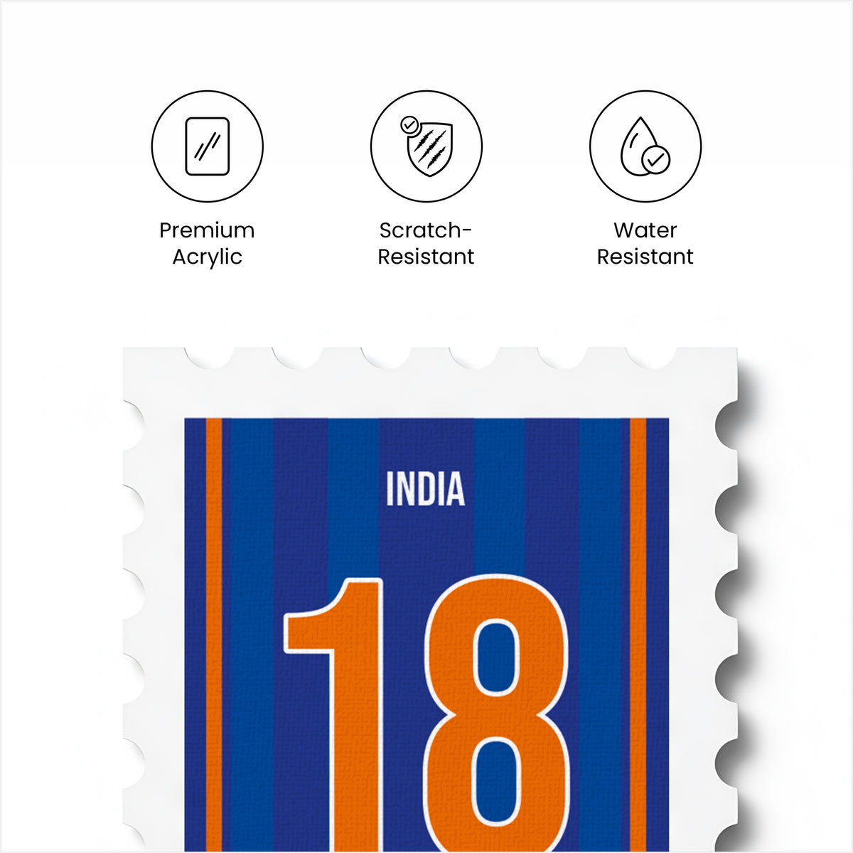 India Jersey no 18 - Magnetic Stamp