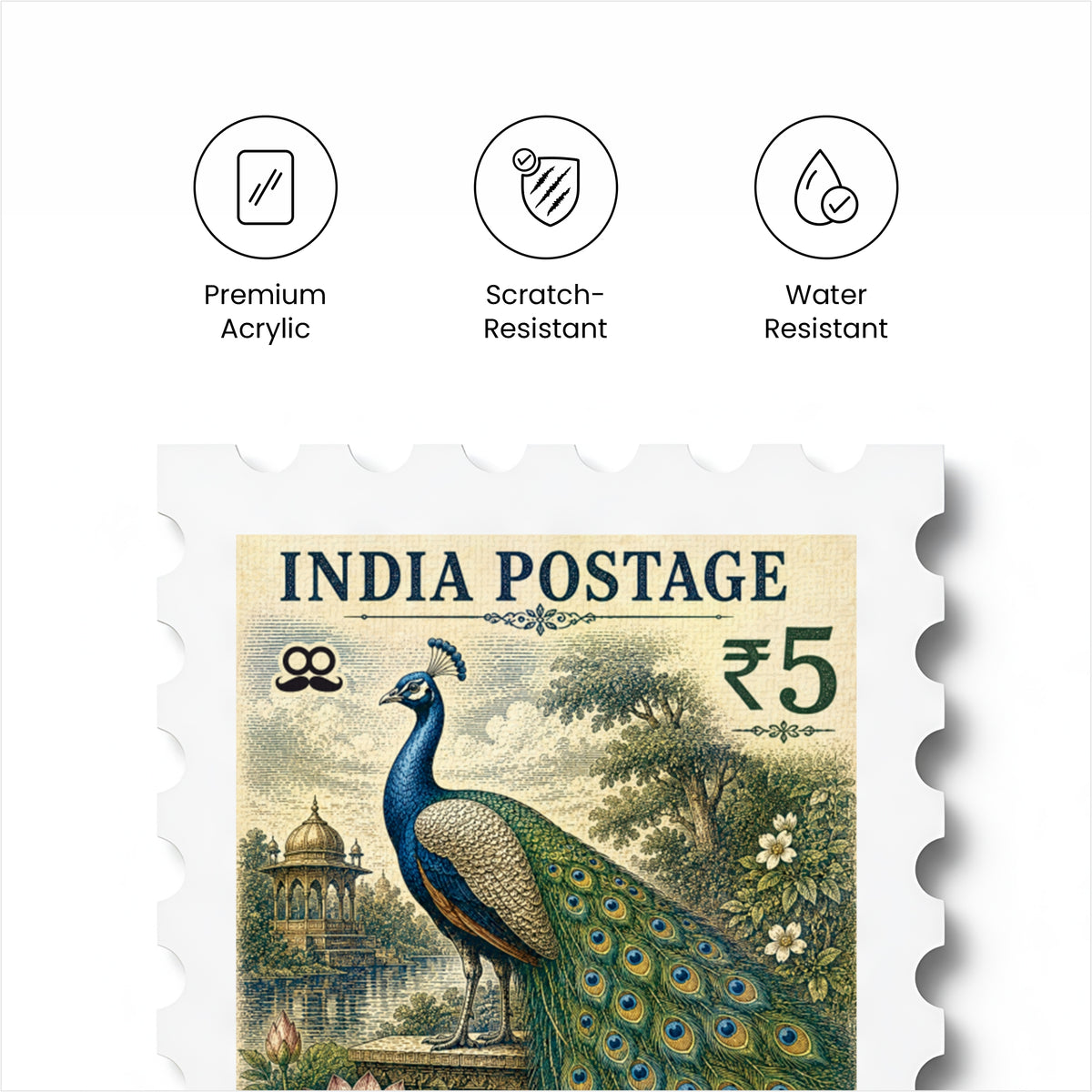 Indian Peacock - Magnetic Stamp