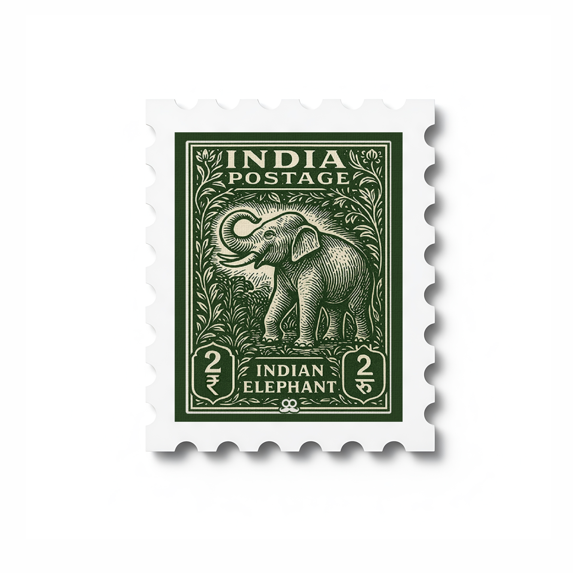 Indian Elephant - Stamp Magnet MOOCH DESIGN STUDIO LLP