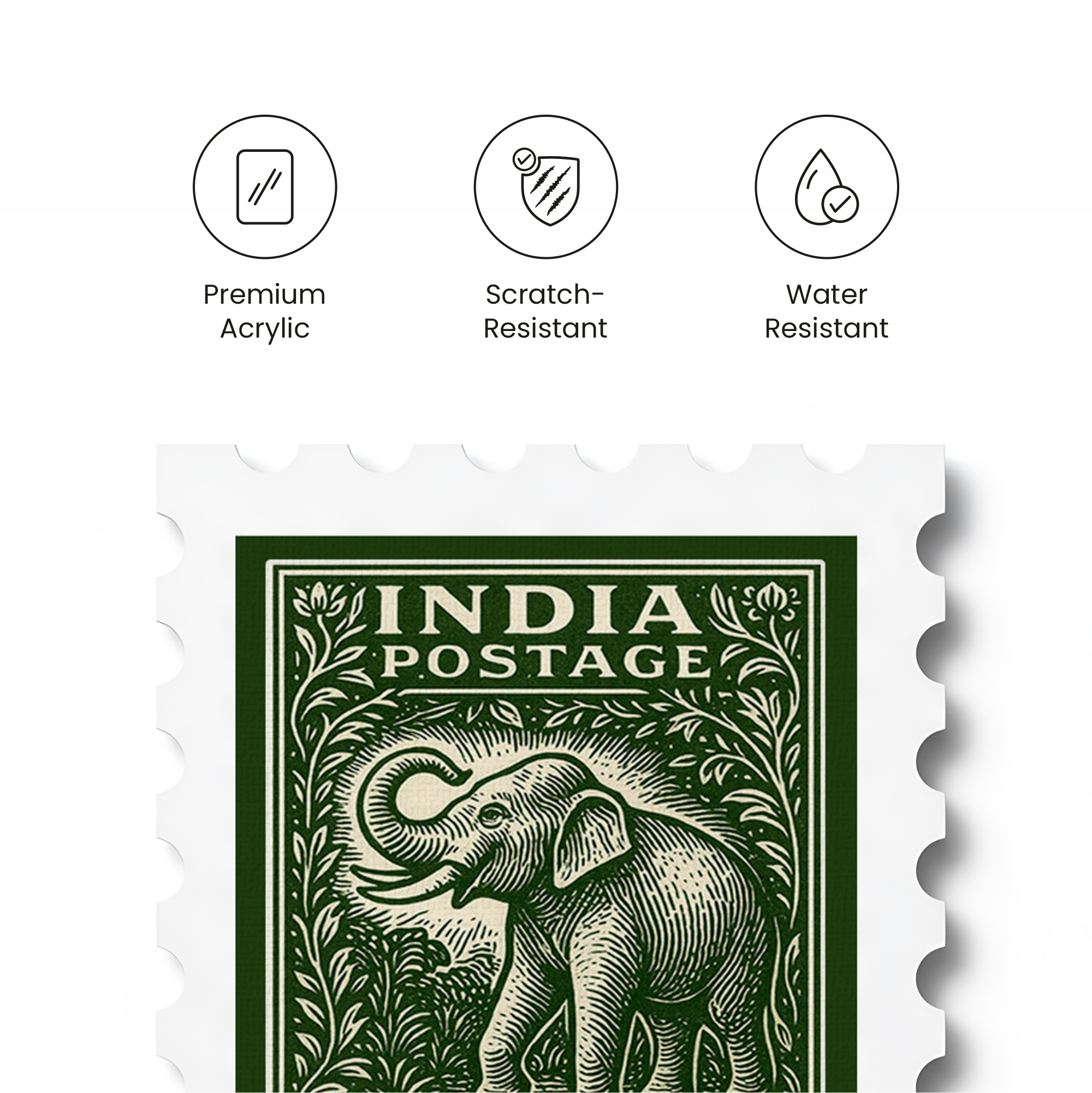 Indian Elephant - Stamp Magnet MOOCH DESIGN STUDIO LLP