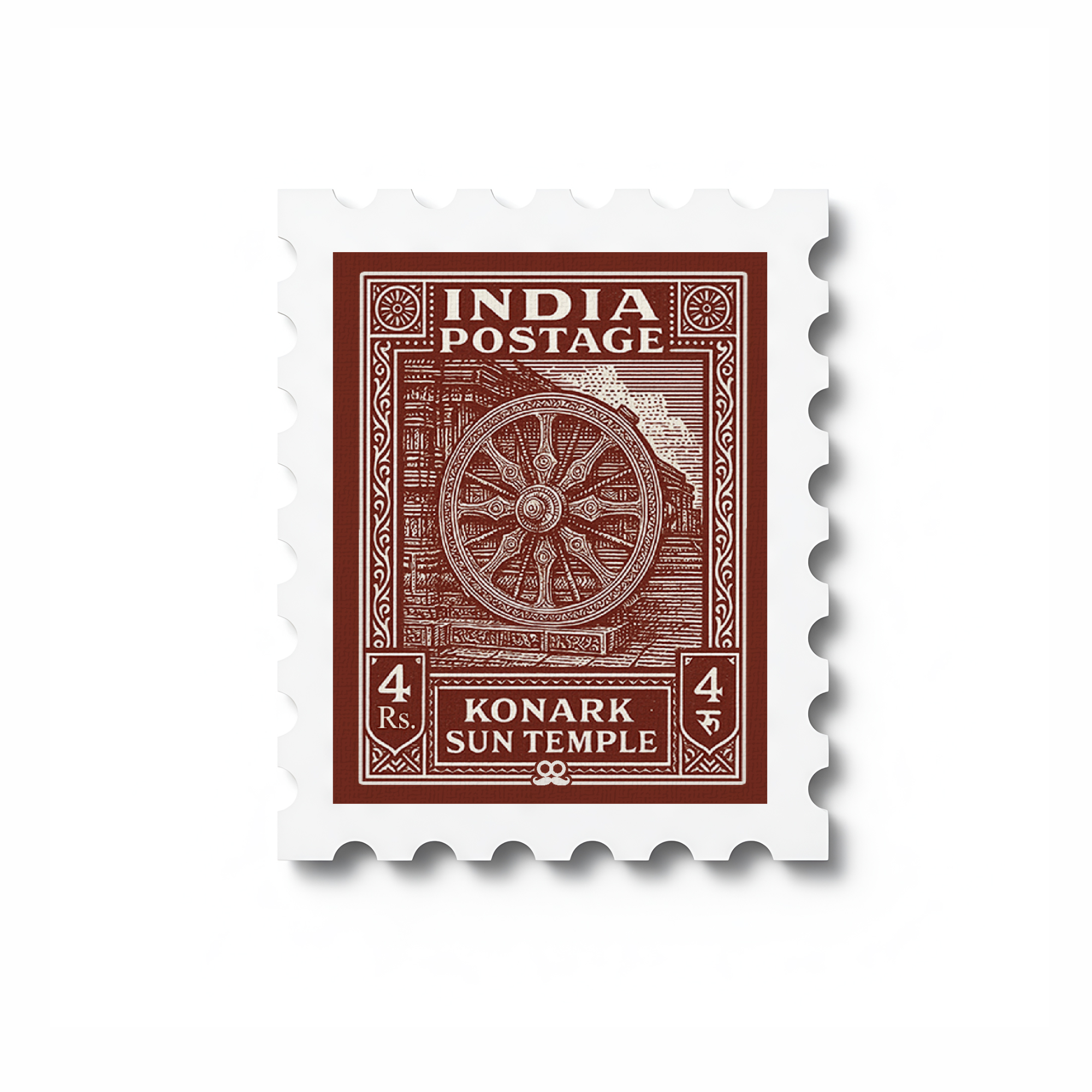 Kornak Sun Temple - Stamp Magnet MOOCH DESIGN STUDIO LLP