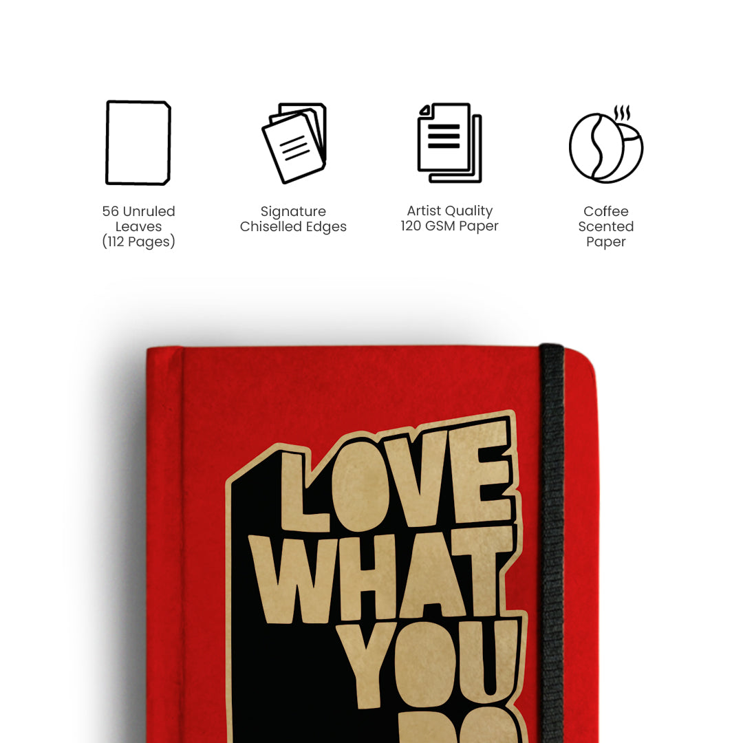LOVE WHAT YOU DO (RED) - Handcrafted Diary MOOCH DESIGN STUDIO