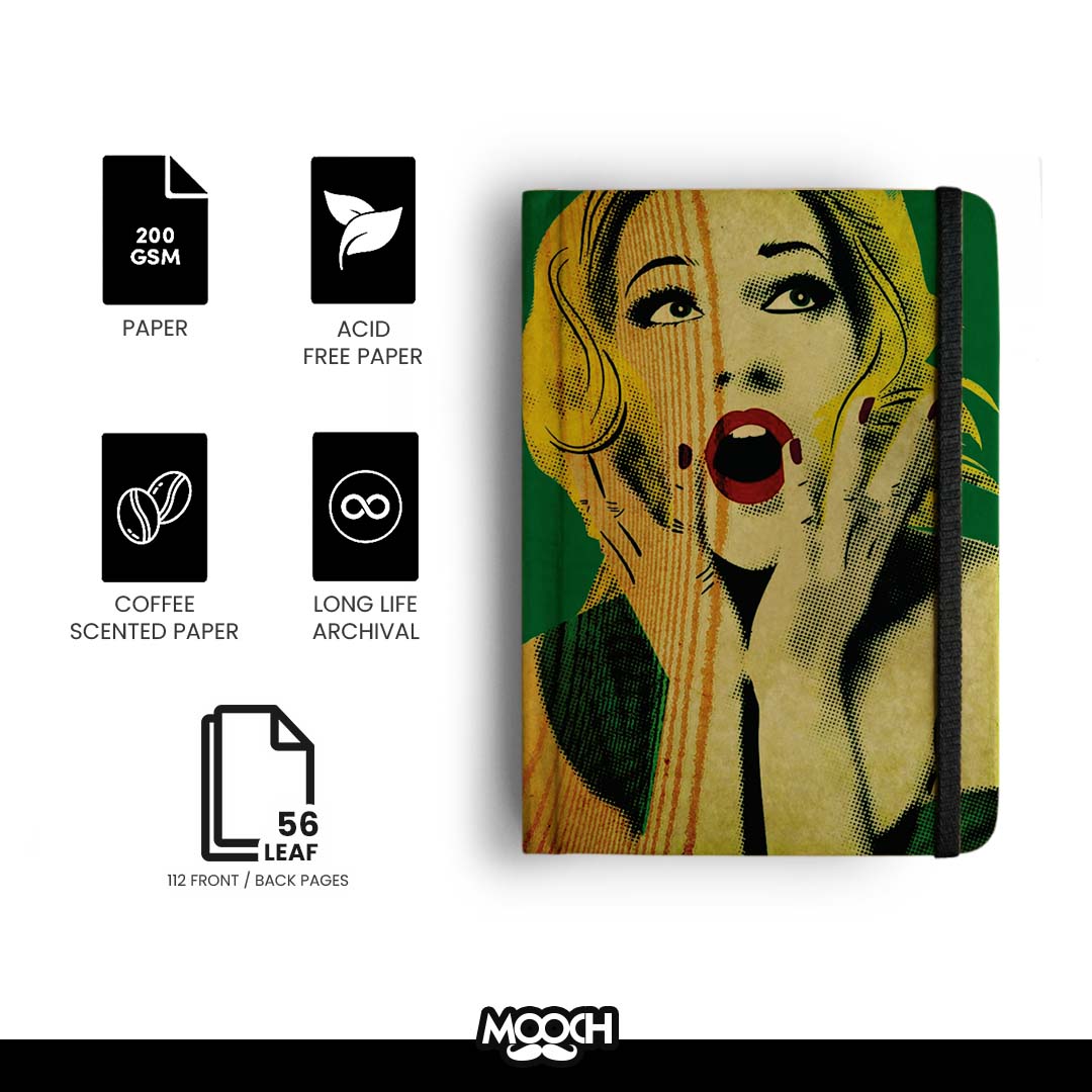 MARILYN MONROE - (GREEN) - Handcrafted Diary MOOCH DESIGN STUDIO