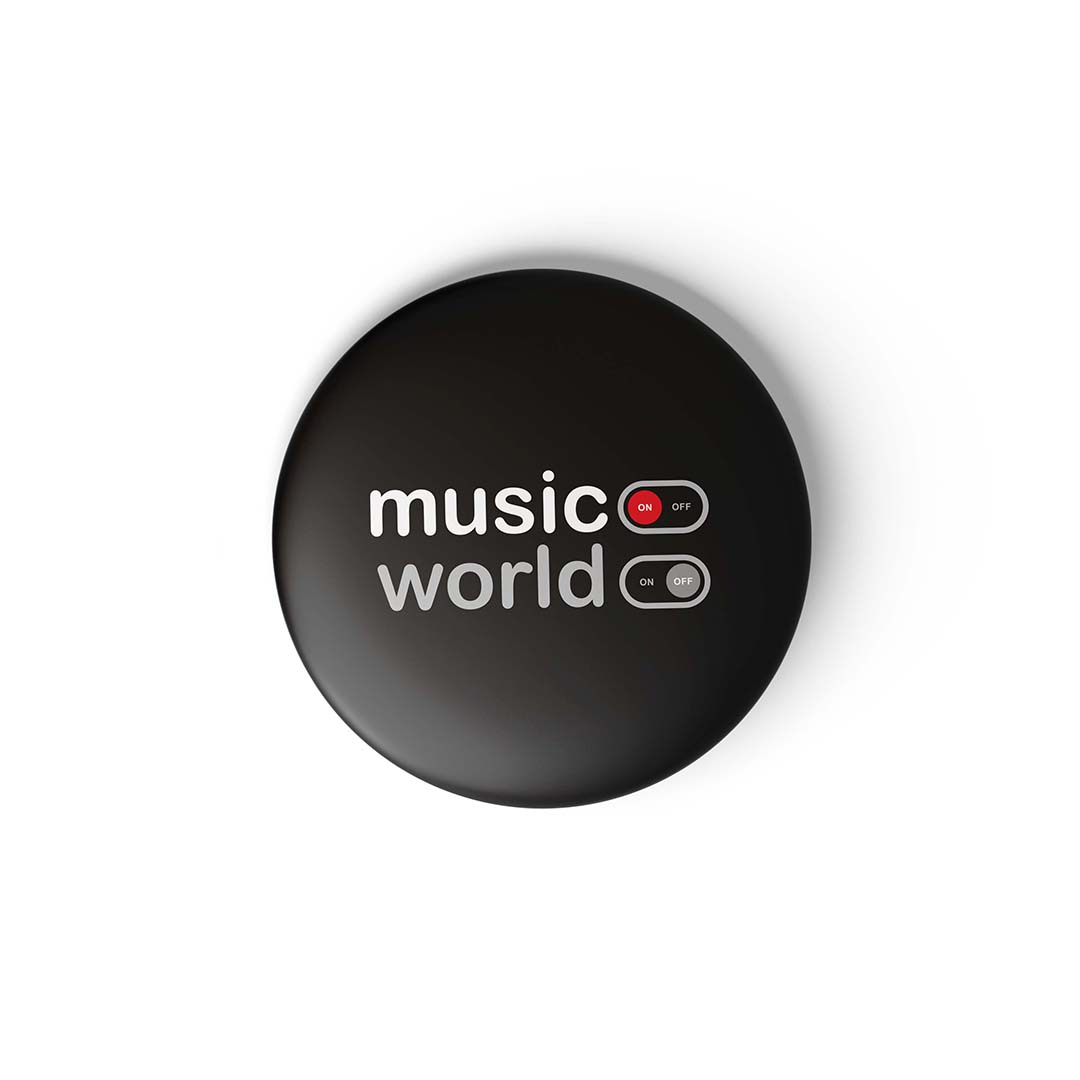 MUSIC ON WORLD OFF - BADGE MAGNET
