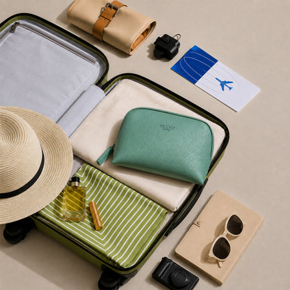 ALL KIND UTILITY VEGAN LEATHER POUCH - MARINE BLUE MOOCH DESIGN STUDIO LLP
