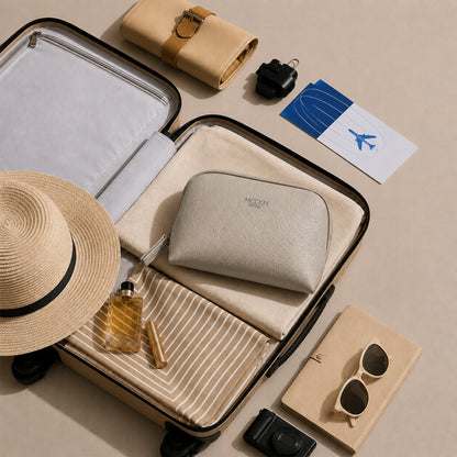 ALL KIND UTILITY VEGAN LEATHER POUCH - ASH GRAY MOOCH DESIGN STUDIO LLP