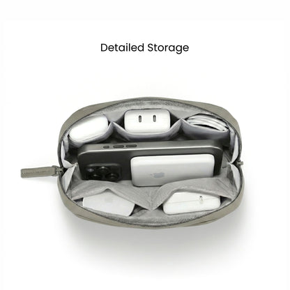 TECH POUCH BIO BASED VEGAN LEATHER - ASH GRAY MOOCH DESIGN STUDIO LLP