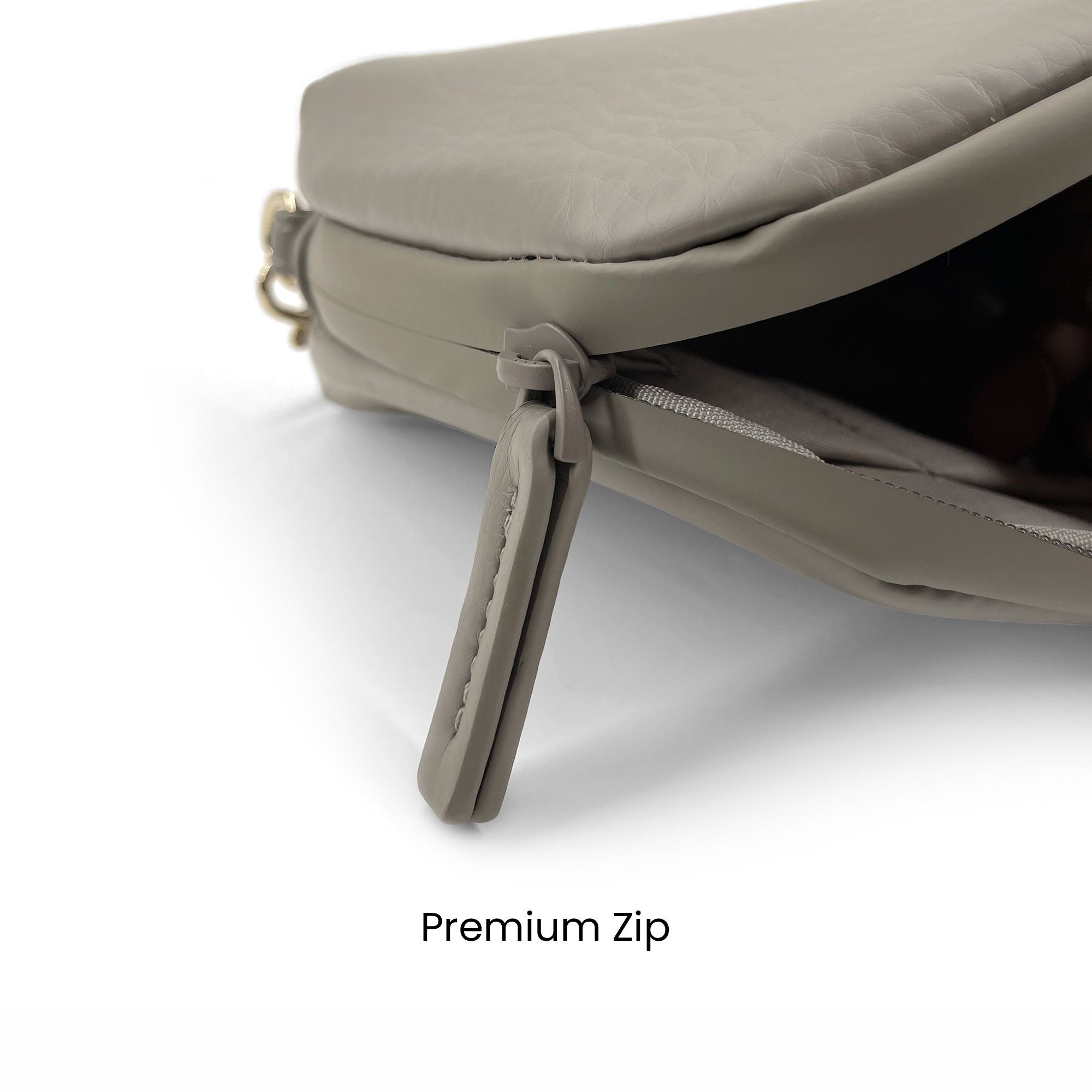 TECH POUCH BIO BASED VEGAN LEATHER - ASH GRAY MOOCH DESIGN STUDIO LLP