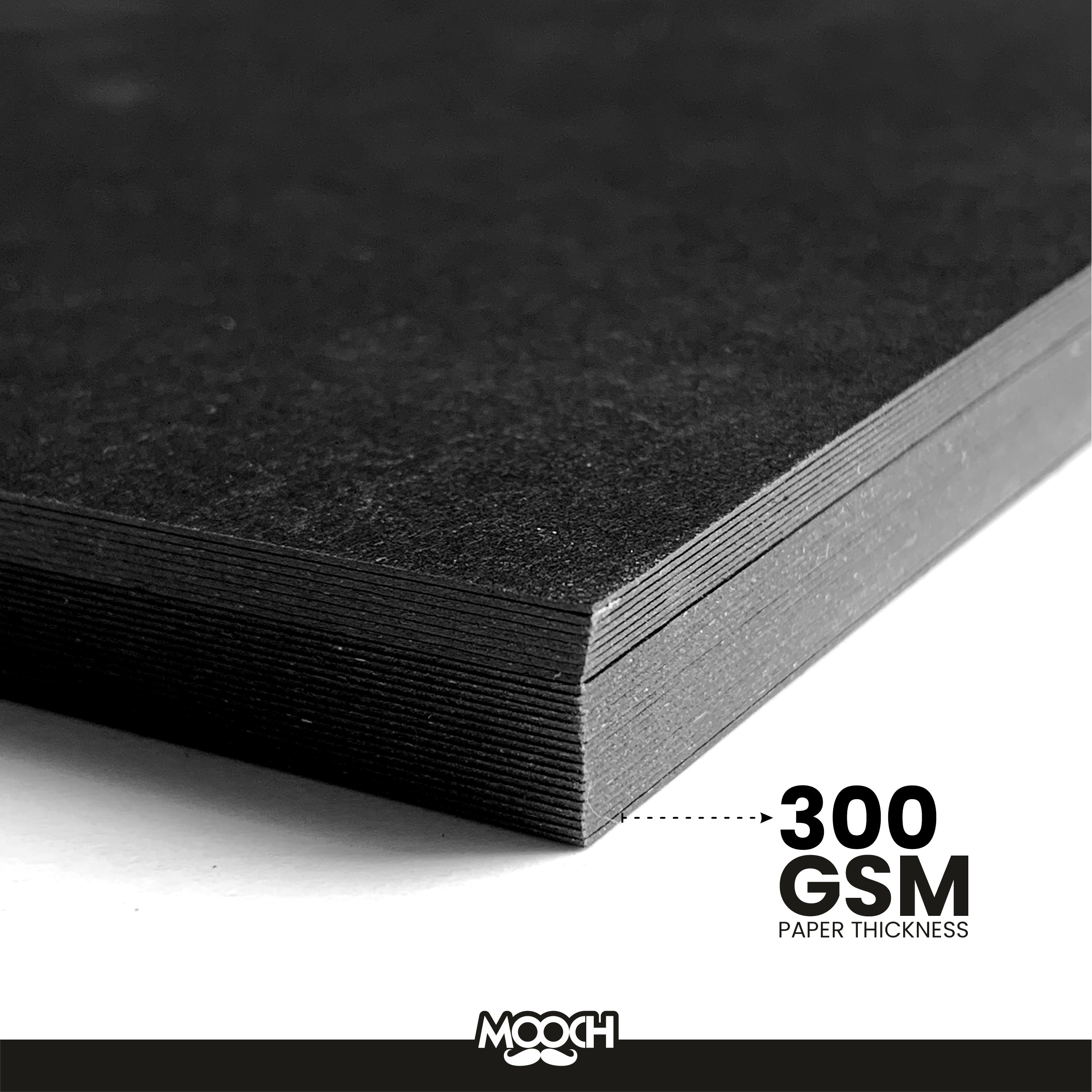 A4 SIZE BLACK ART SHEETS - 300 GSM PACK OF 25 MOOCH DESIGN STUDIO
